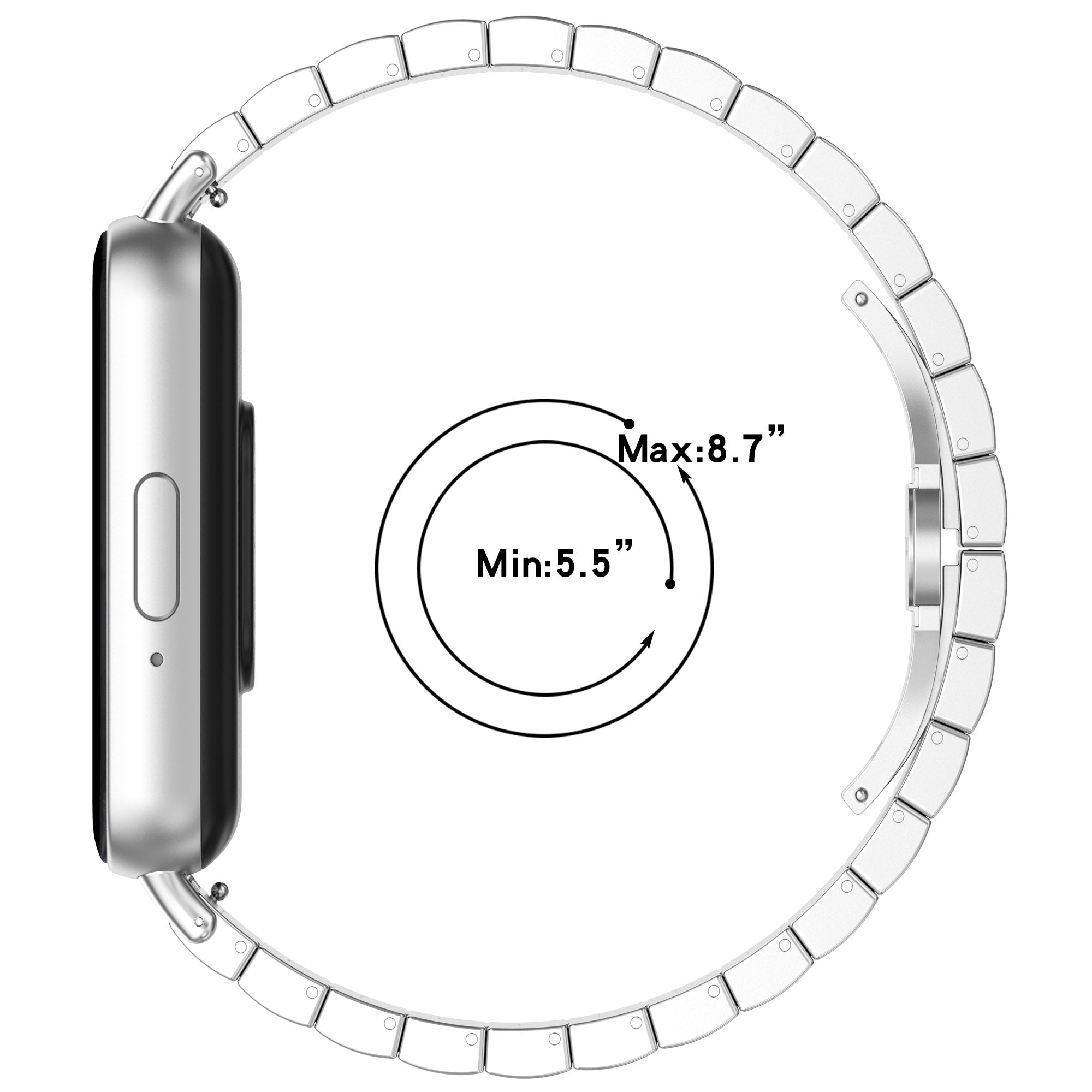 For Samsung Galaxy Fit3 SM-R390 Stainless Steel Strap Butterfly Buckle Replacement Band - Silver