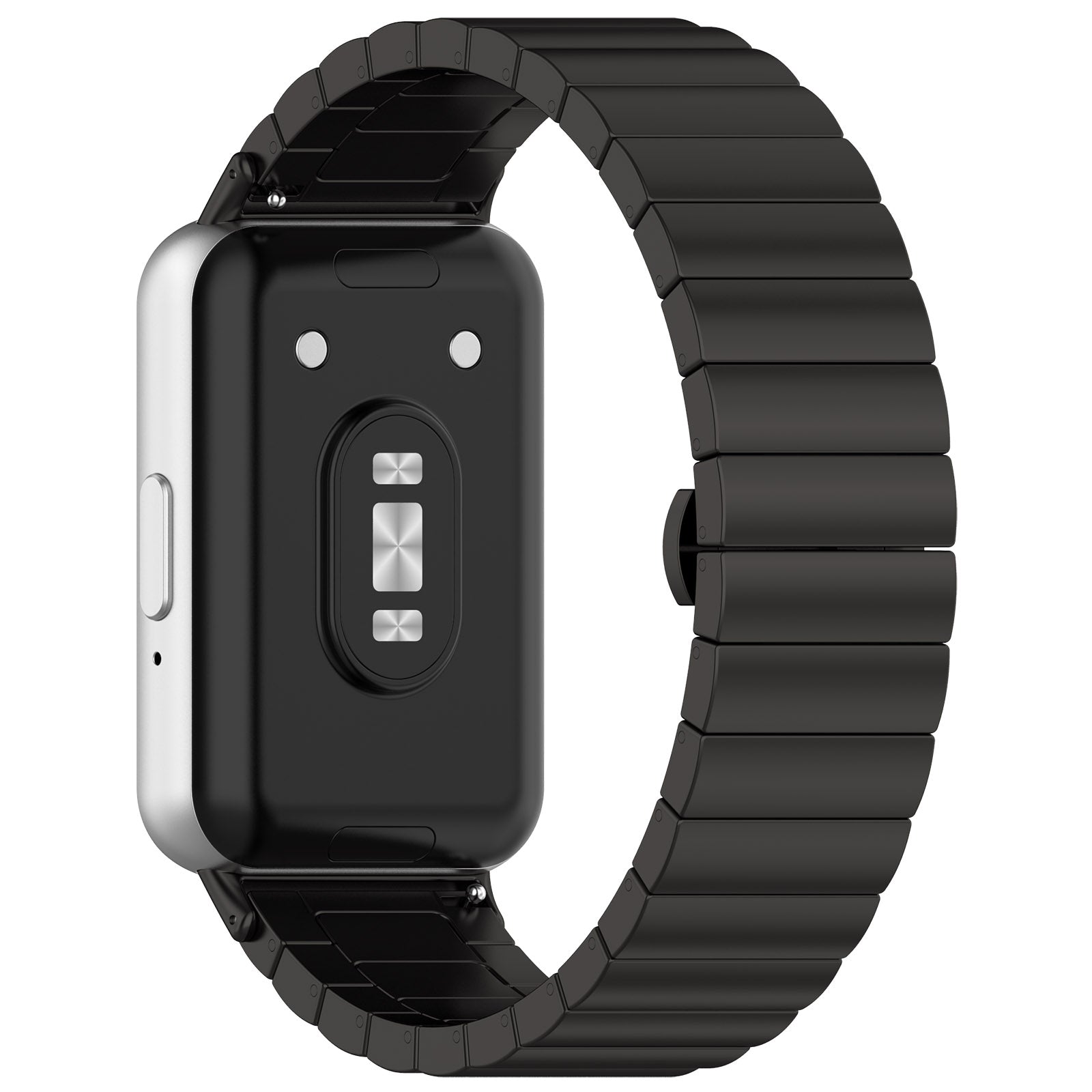 For Samsung Galaxy Fit3 SM-R390 Stainless Steel Strap Butterfly Buckle Replacement Band - Silver