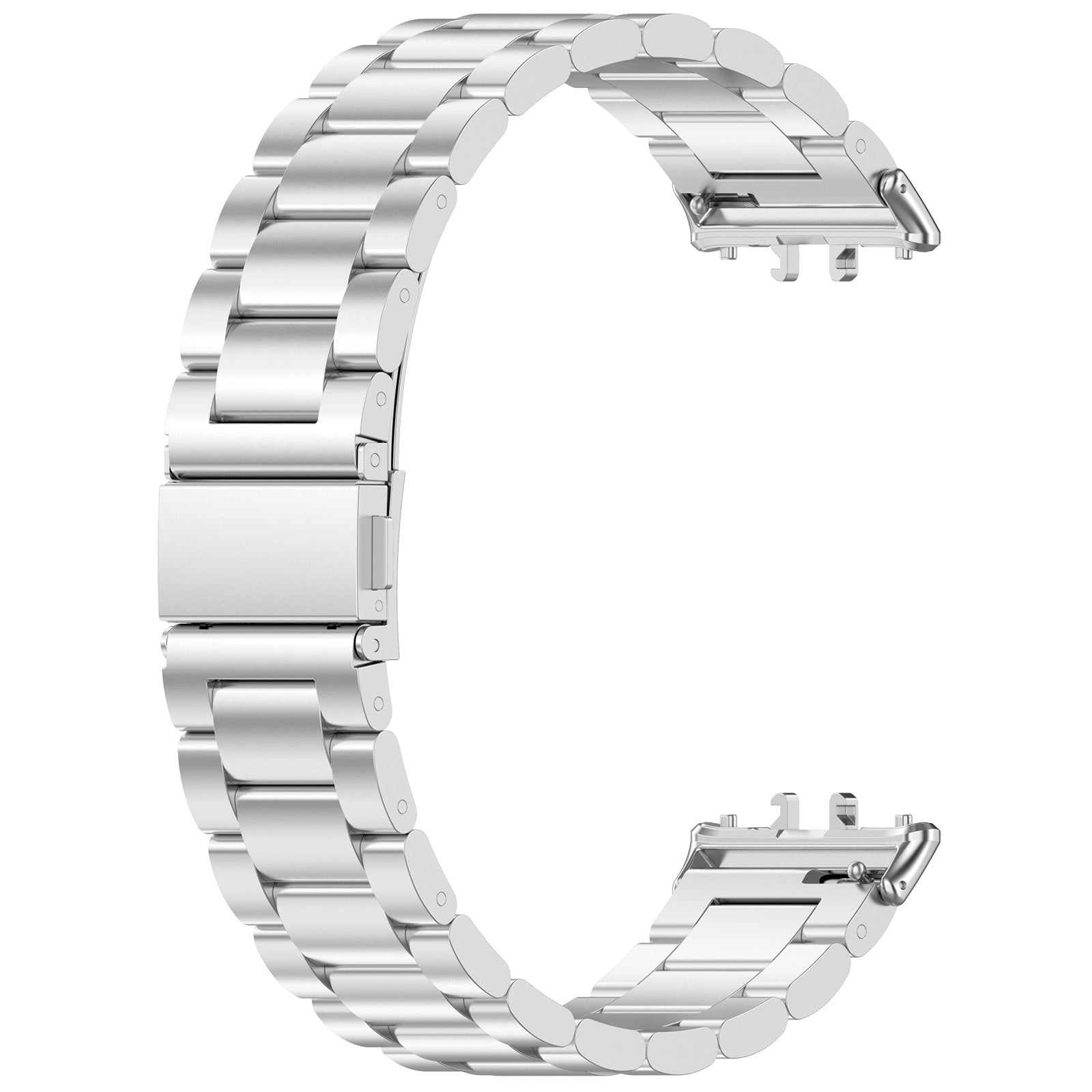 For Samsung Galaxy Fit3 SM-R390 Replacement Strap Classic 3-Bead Stainless Steel Watch Band - Silver