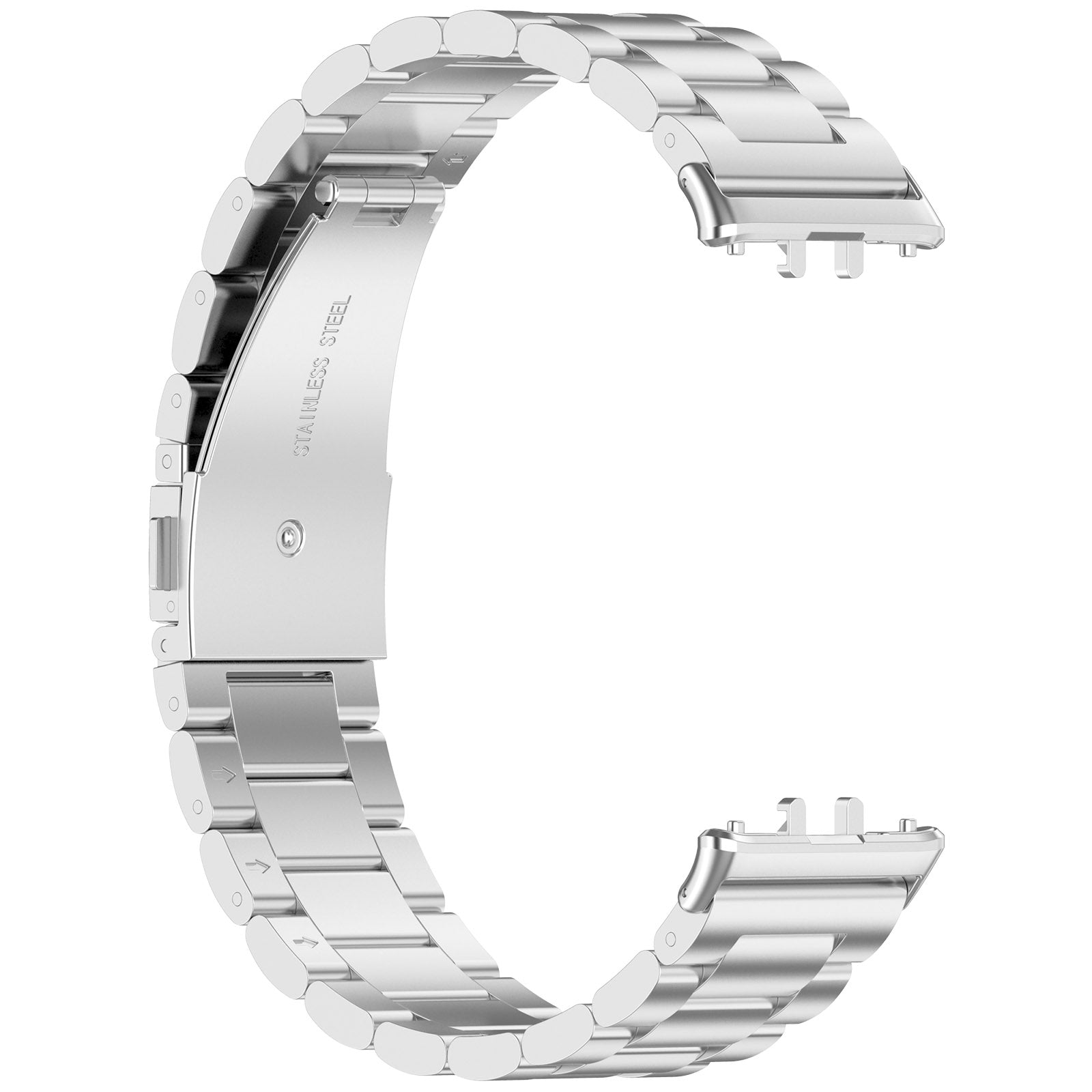 For Samsung Galaxy Fit3 SM-R390 Replacement Strap Classic 3-Bead Stainless Steel Watch Band - Silver