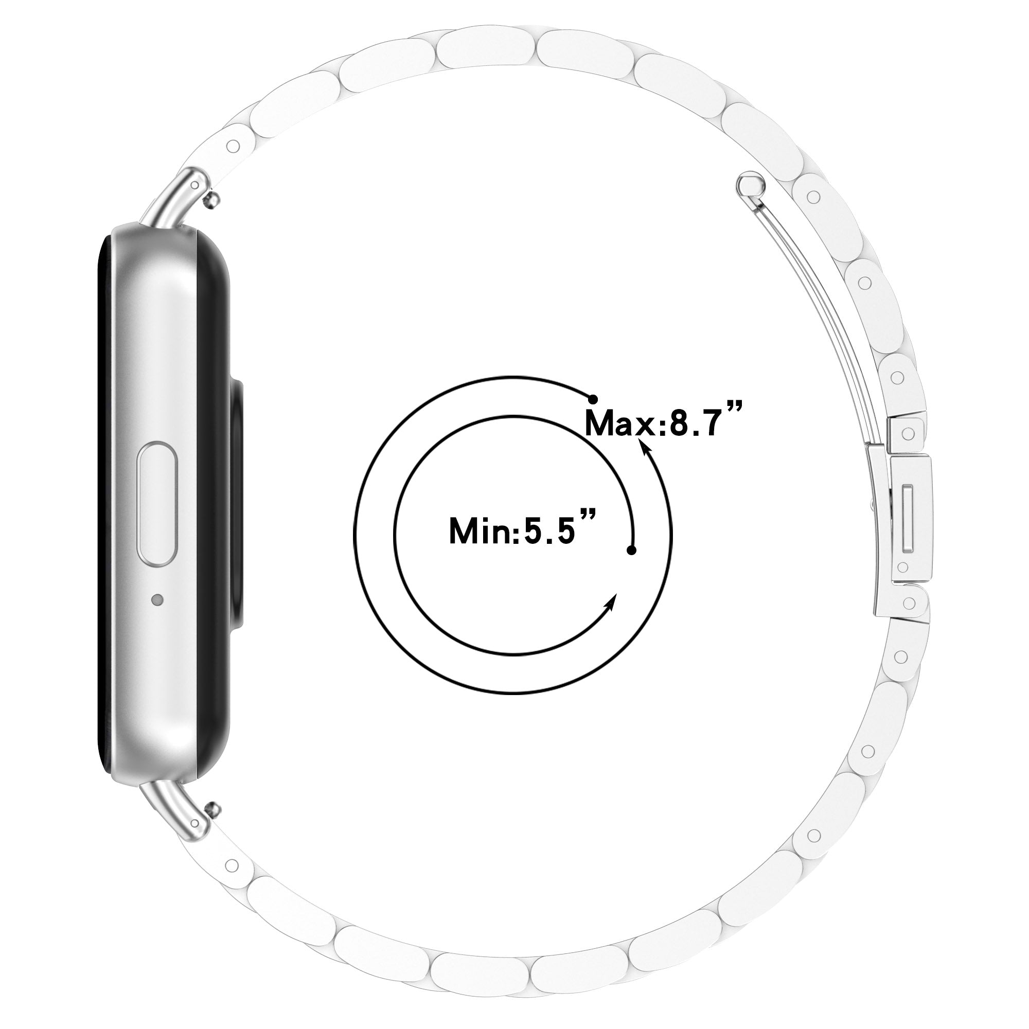For Samsung Galaxy Fit3 SM-R390 Replacement Strap Classic 3-Bead Stainless Steel Watch Band - Silver