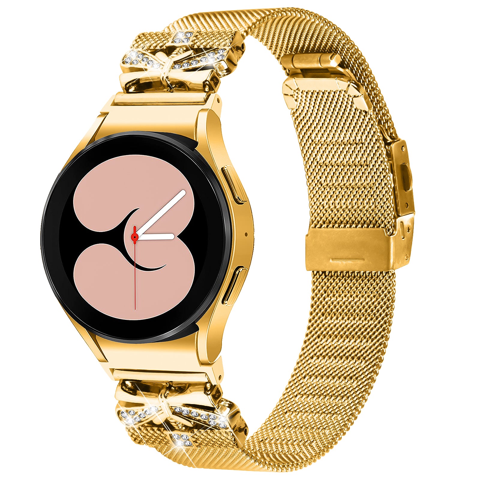 For Samsung Galaxy Watch6 / Watch6 Classic Rhinestone Stainless Steel Quick Release Watch Strap - Gold