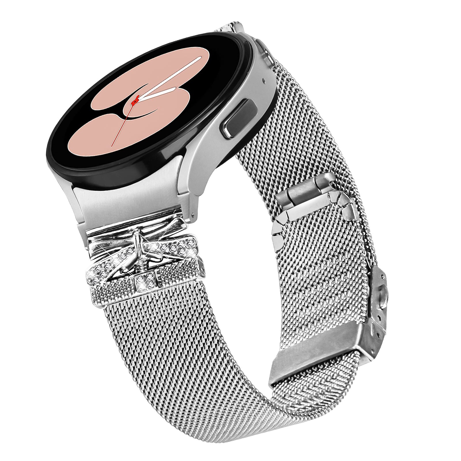 For Samsung Galaxy Watch6 / Watch6 Classic Adjustable Stainless Steel Watch Strap Silver Bracelet Band
