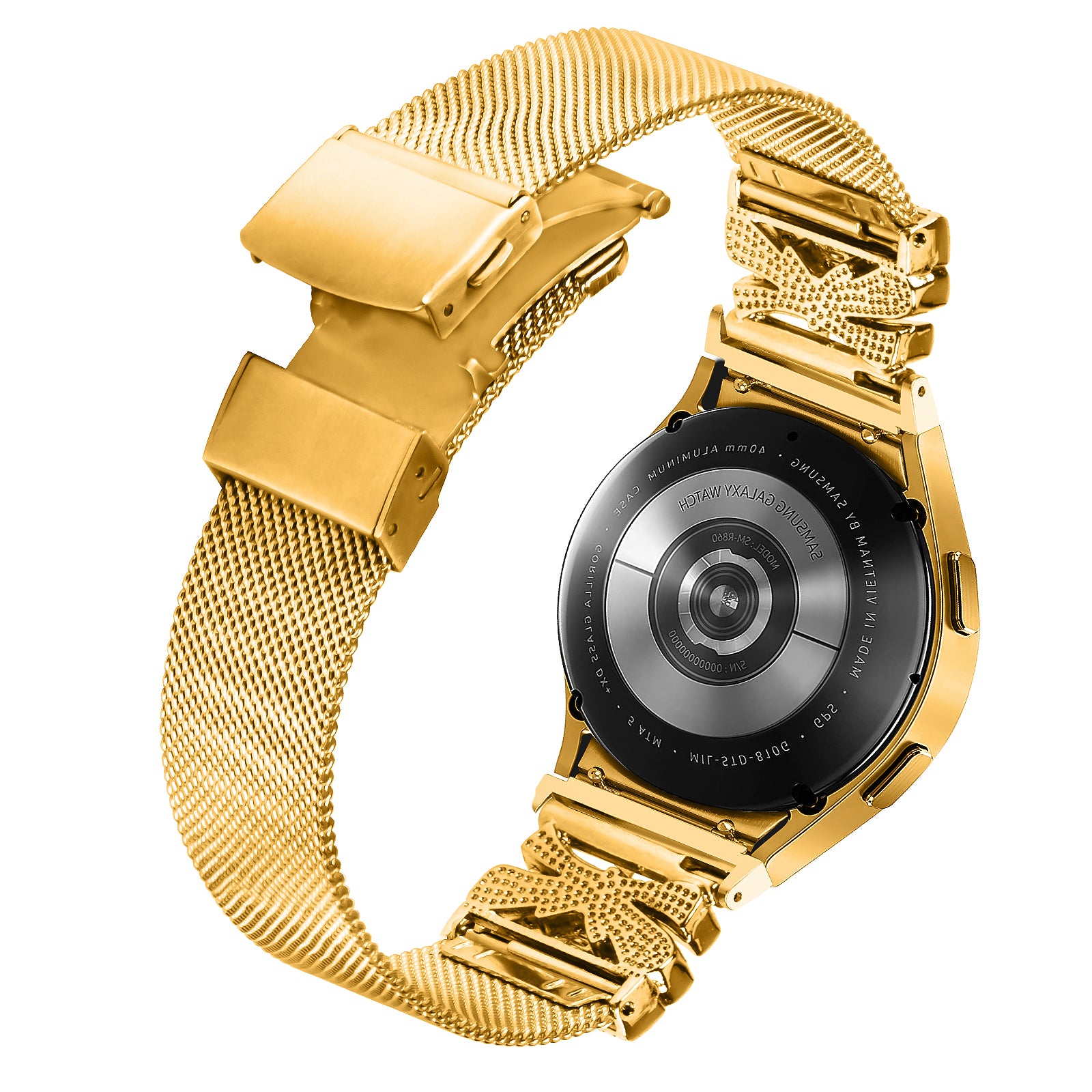 For Samsung Galaxy Watch6 / Watch6 Classic Rhinestone Electroplating Stainless Steel Watch Strap - Gold