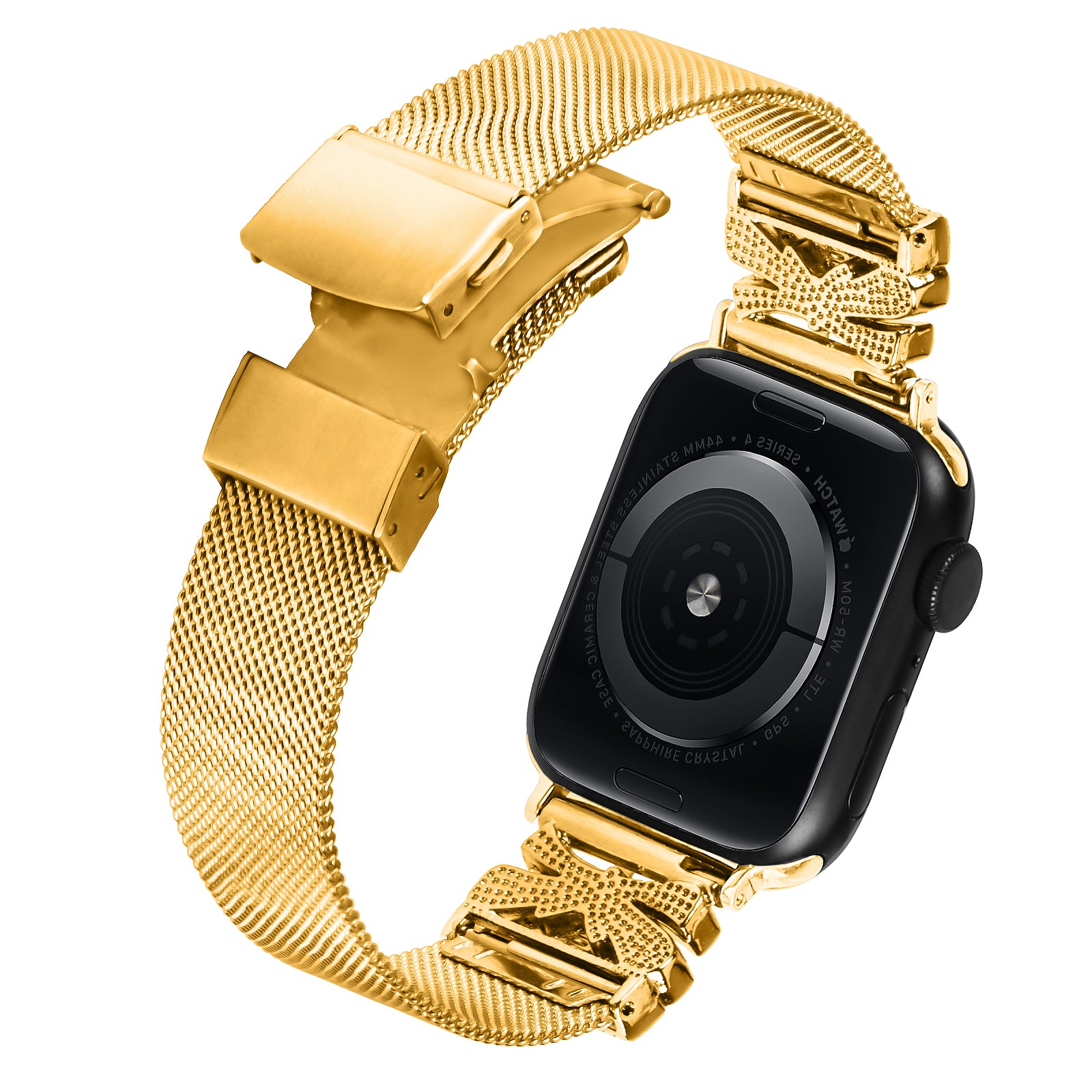 For Apple Watch Ultra 2 Ultra 49mm  /  Series 9 8 7 45mm  /  6 5 4 SE (2023) SE (2022) SE 44mm  /  3 2 1 42mm Electroplating Watch Strap - Gold