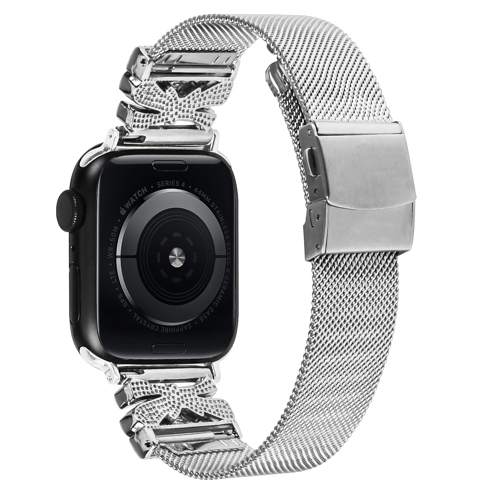 For Apple Watch Series 9 8 7 41mm  /  Series 6 5 4 SE SE (2022) SE (2023) 40mm  /  Series 3 2 1 38mm Stainless Steel Watch Strap - Silver
