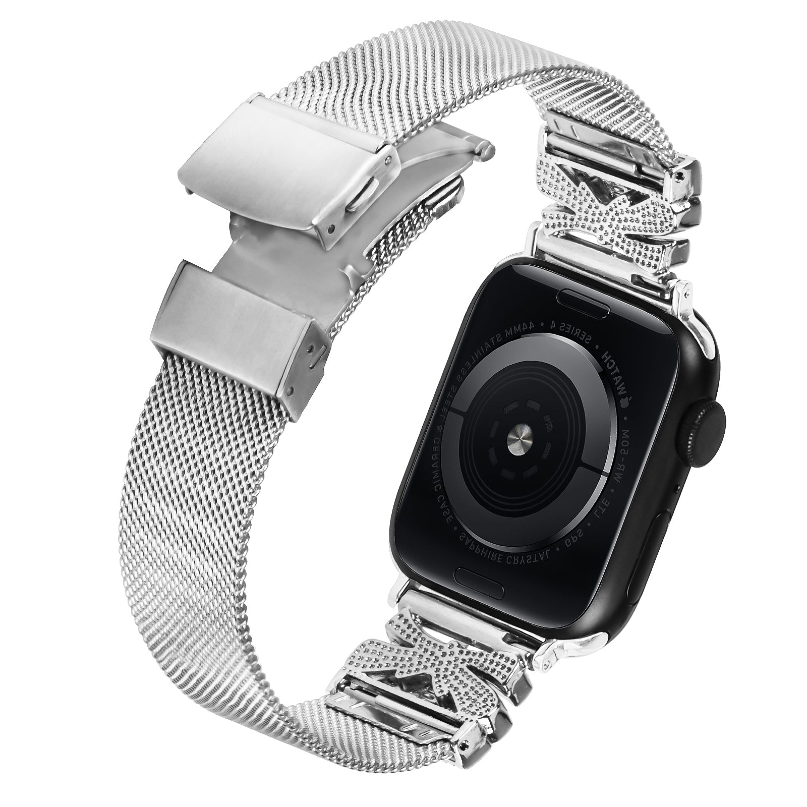 For Apple Watch Series 9 8 7 41mm  /  Series 6 5 4 SE SE (2022) SE (2023) 40mm  /  Series 3 2 1 38mm Stainless Steel Watch Strap - Silver
