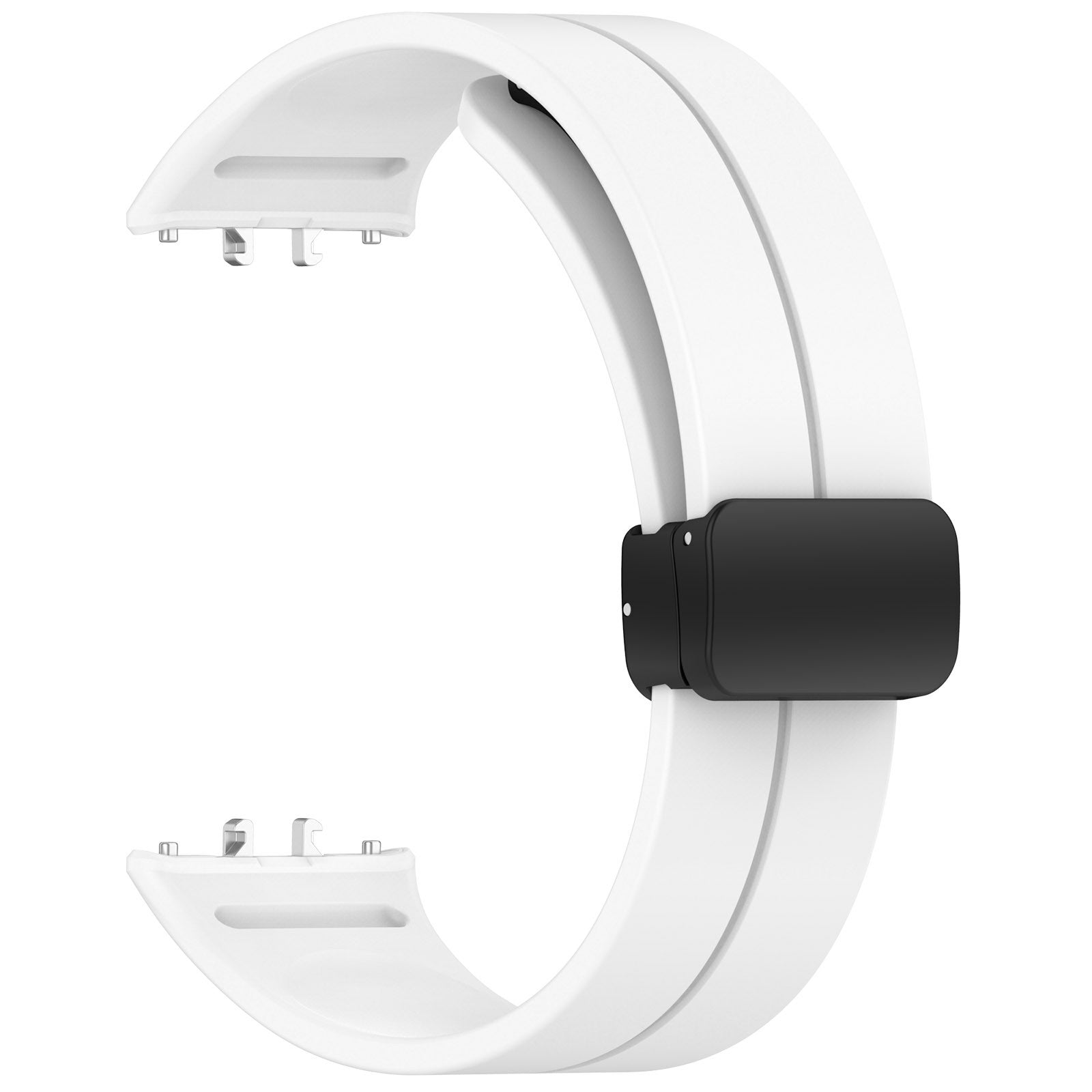 For Samsung Galaxy Fit3 Silicone Watch Band Folding Buckle Sport Replacement Straps - White