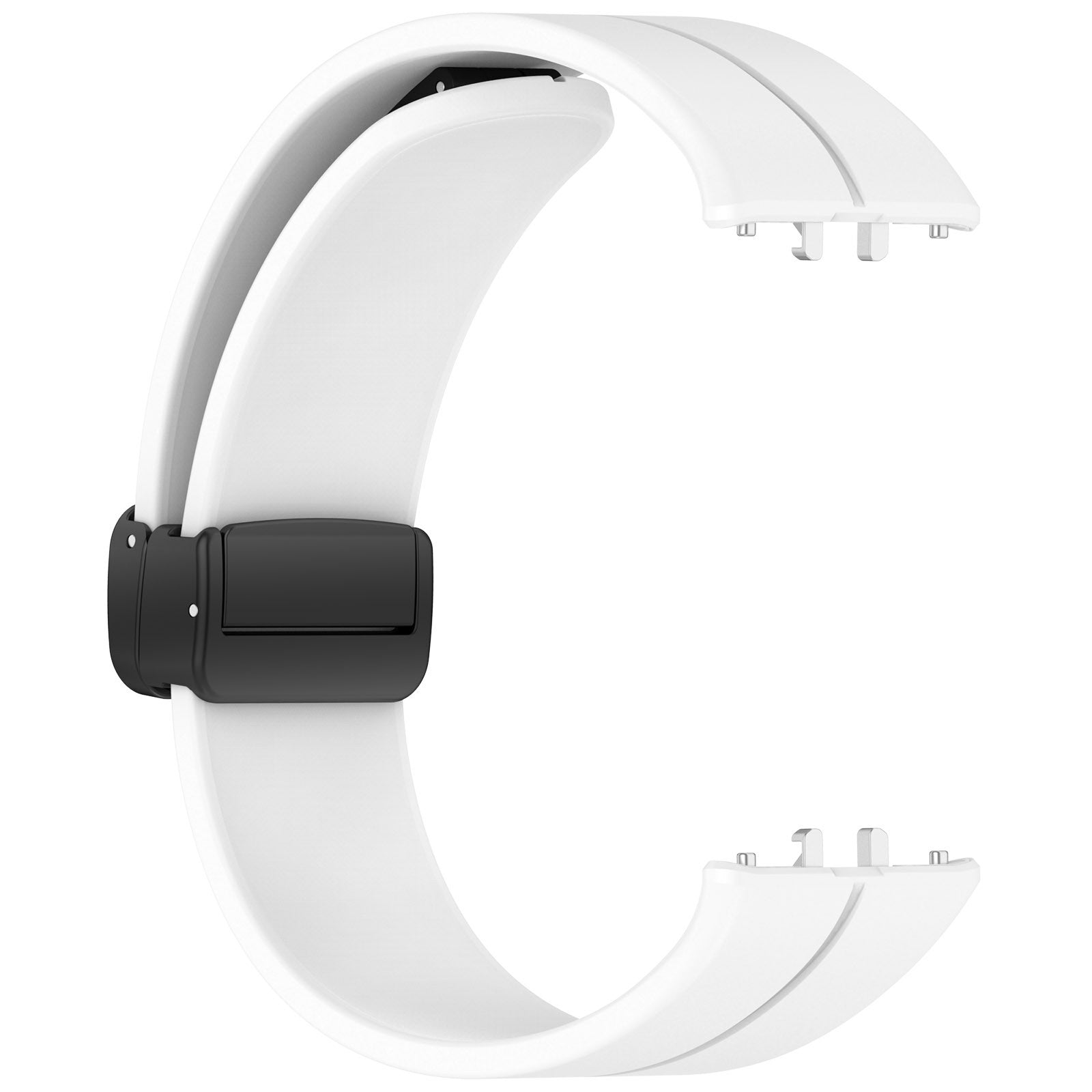 For Samsung Galaxy Fit3 Silicone Watch Band Folding Buckle Sport Replacement Straps - White
