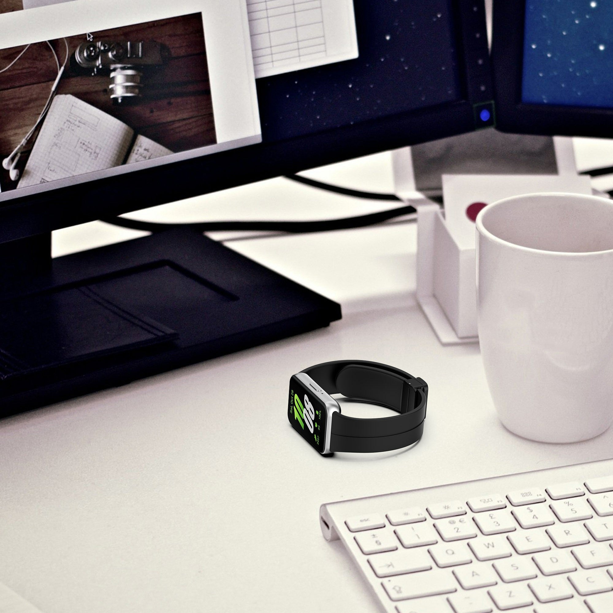 For Samsung Galaxy Fit3 Silicone Watch Band Folding Buckle Sport Replacement Straps - White