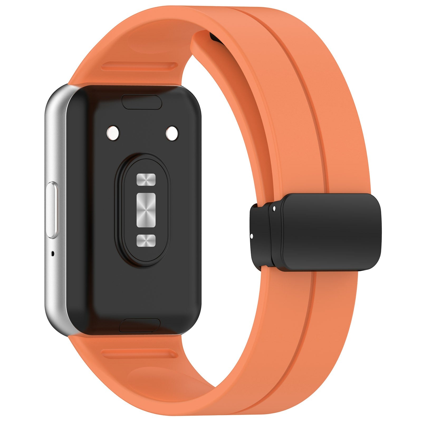 For Samsung Galaxy Fit3 Silicone Watch Band Folding Buckle Sport Replacement Straps - White
