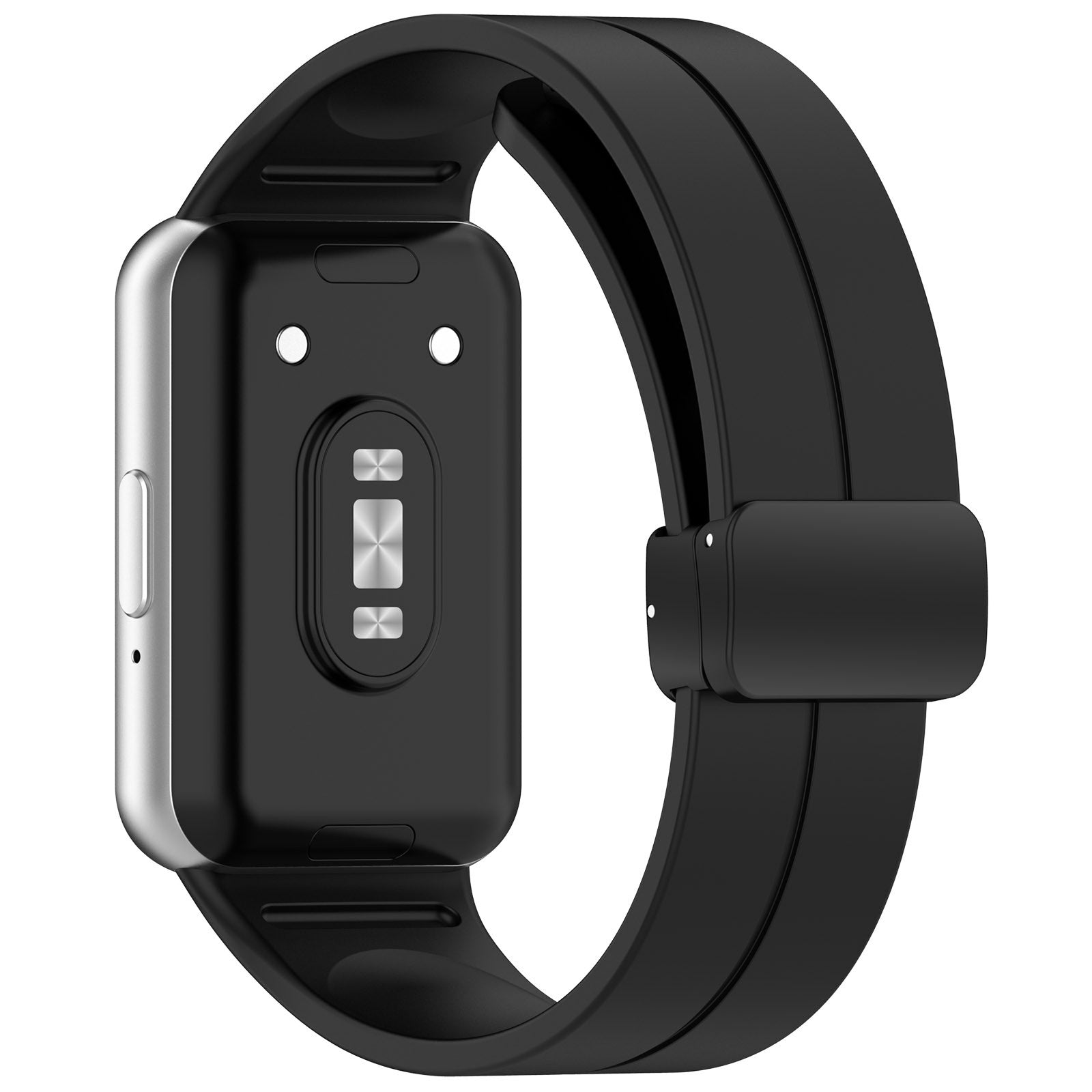 For Samsung Galaxy Fit3 Silicone Watch Band Folding Buckle Sport Replacement Straps - White