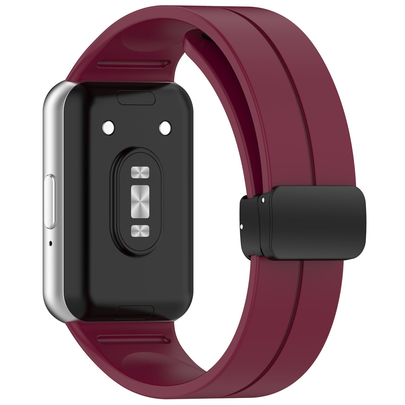 For Samsung Galaxy Fit3 Silicone Watch Band Folding Buckle Sport Replacement Straps - White