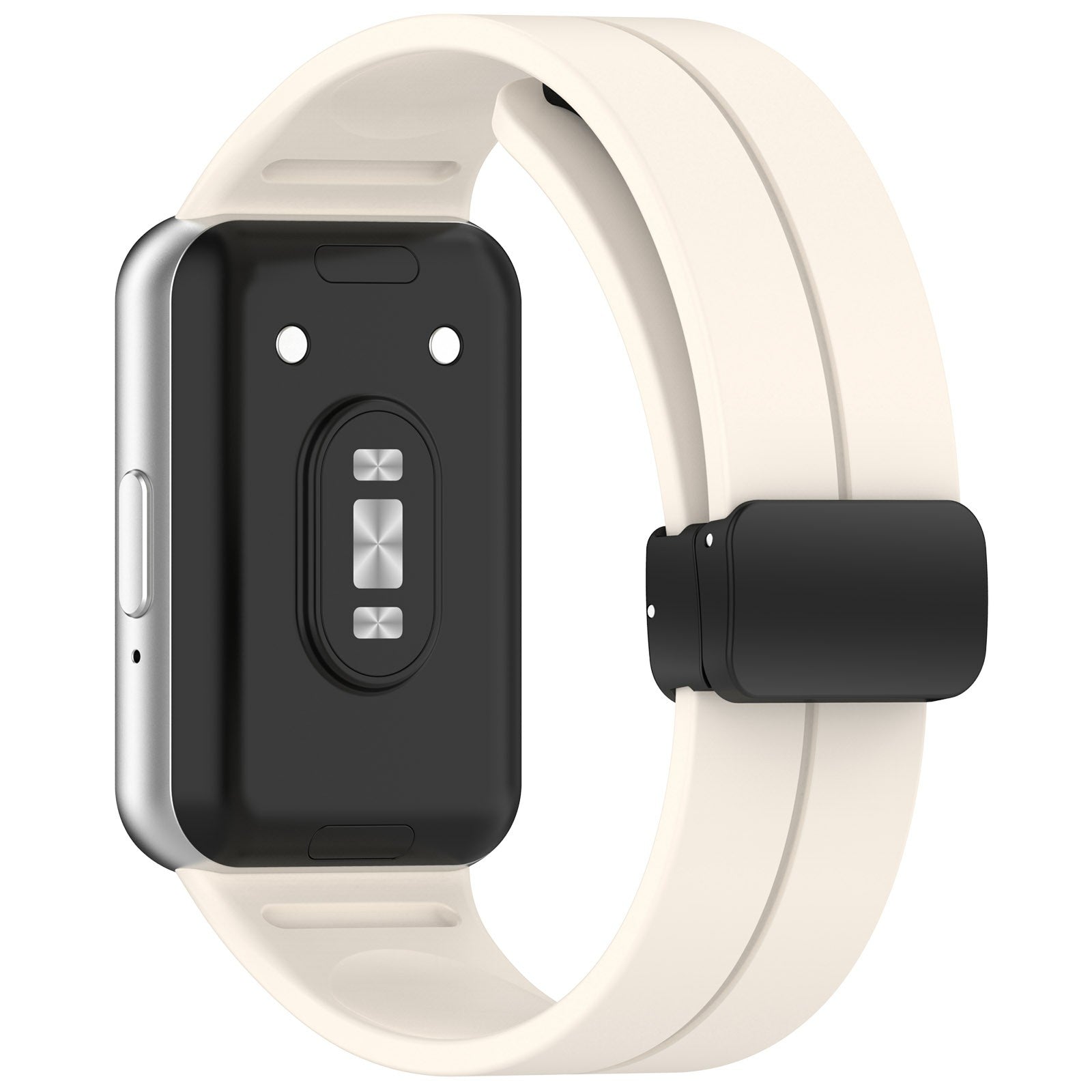 For Samsung Galaxy Fit3 Silicone Watch Band Folding Buckle Sport Replacement Straps - White