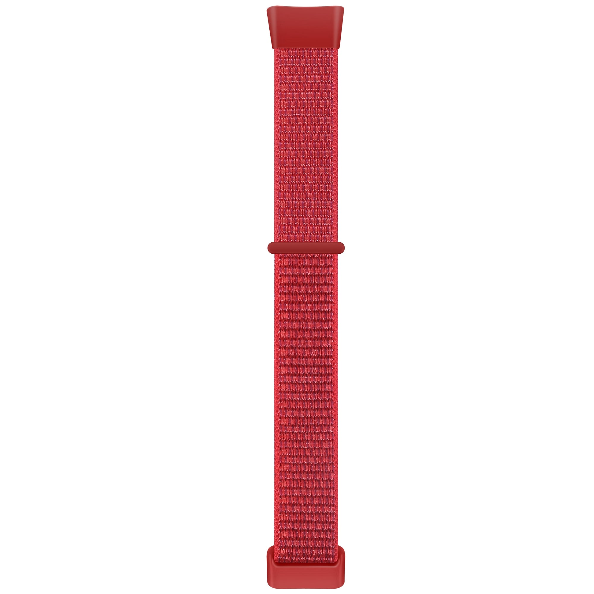 For Fitbit Charge 5 / 6 Nylon Strap Quick Release Sport Watch Band - Red / Black