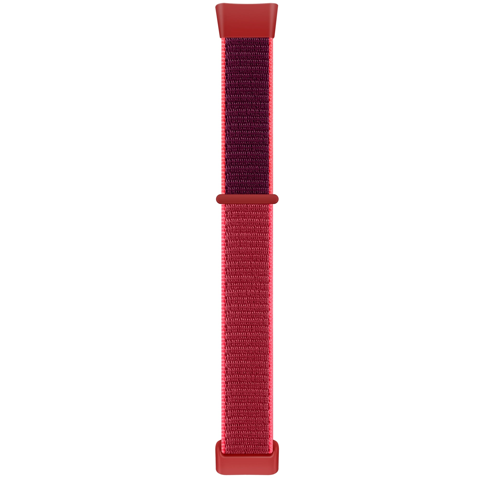For Fitbit Charge 5 / 6 Nylon Strap Quick Release Sport Watch Band - Red / Black