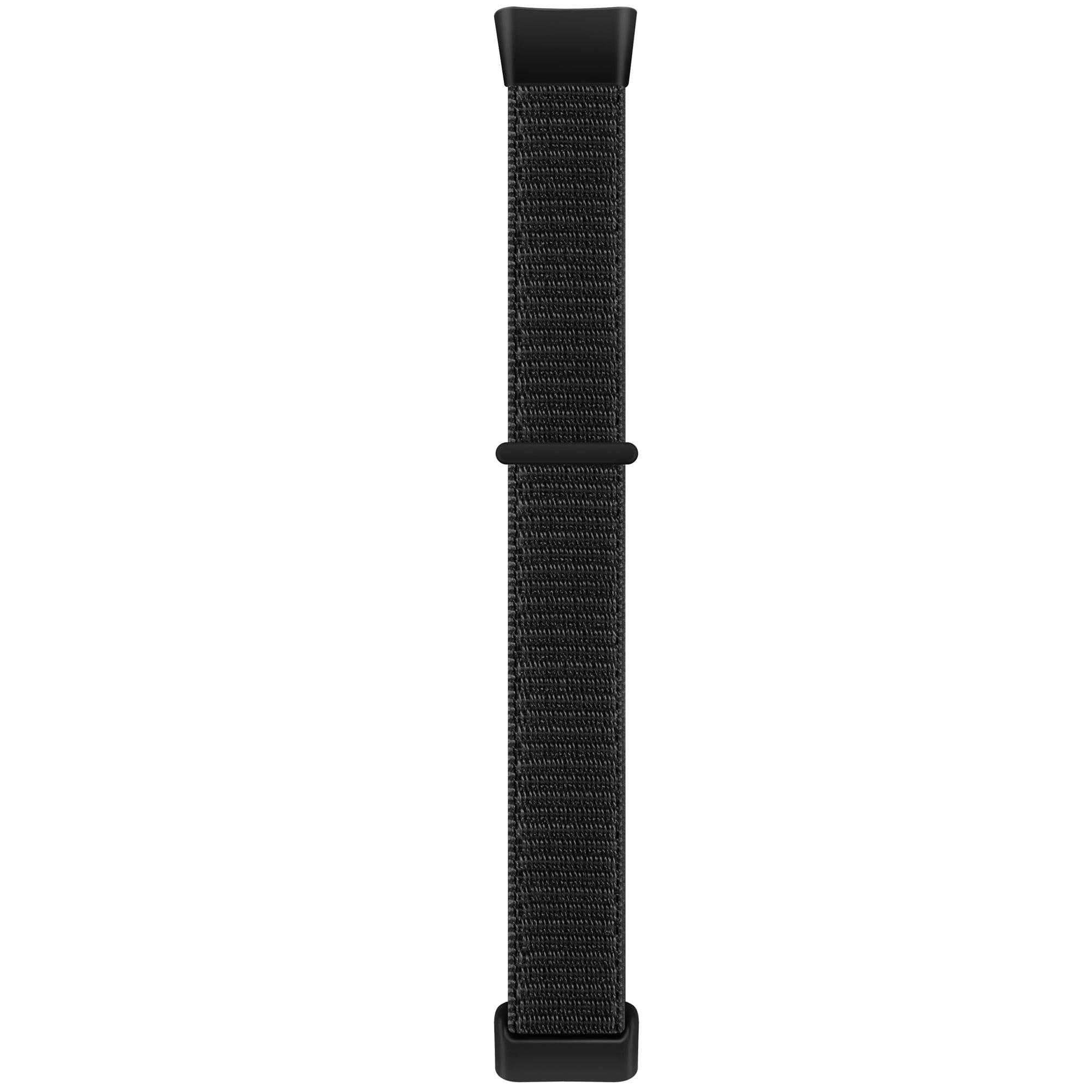 For Fitbit Charge 5 / 6 Nylon Strap Quick Release Sport Watch Band - Red / Black