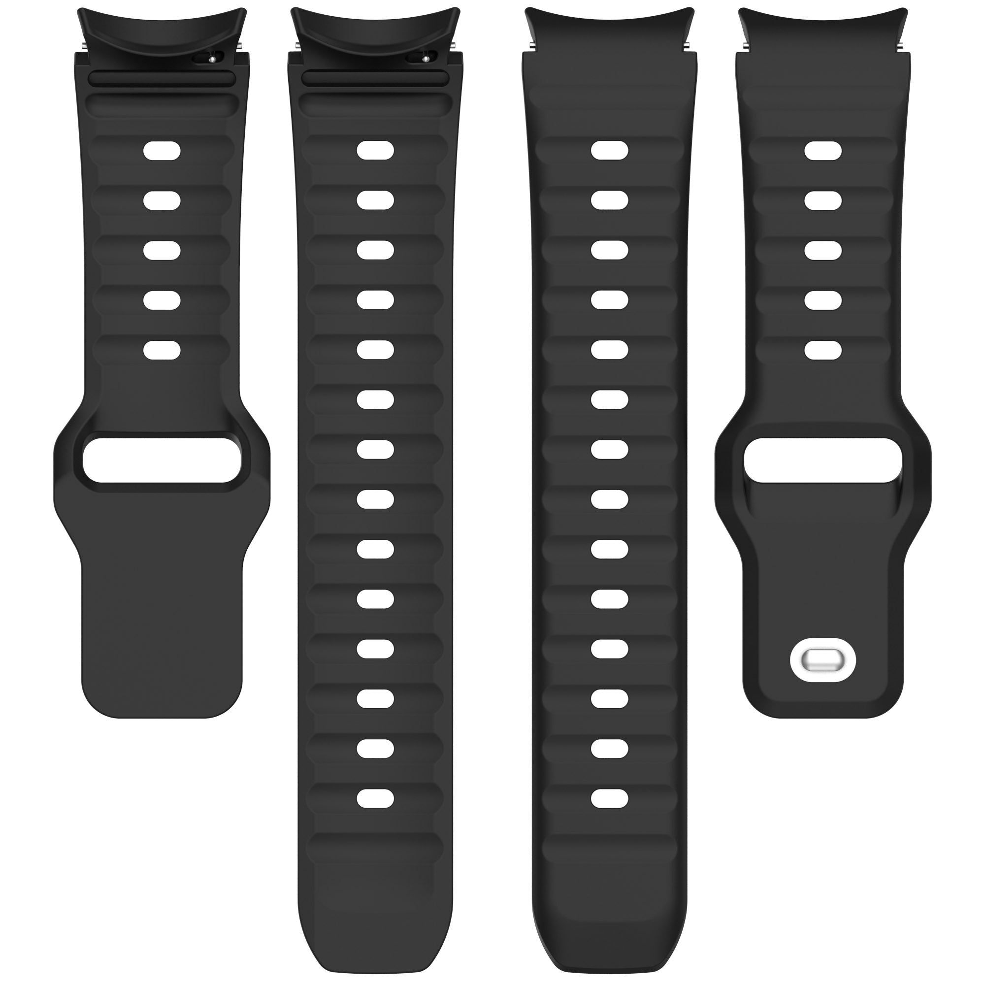 For Samsung Galaxy Watch4 / Watch 5 / Watch 5 Pro / Watch6 Silicone Sport Bands Replacement Wristband - White