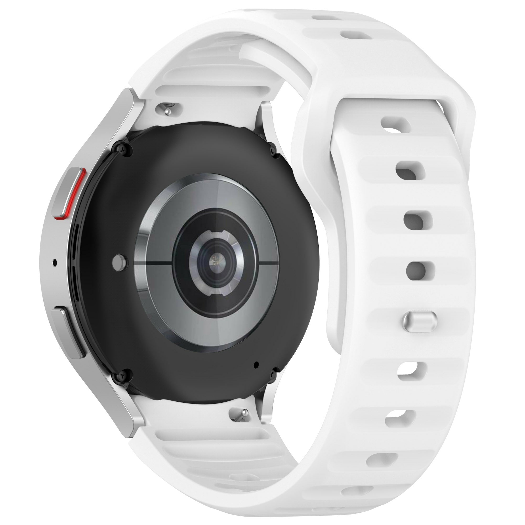 For Samsung Galaxy Watch4 / Watch 5 / Watch 5 Pro / Watch6 Silicone Sport Bands Replacement Wristband - White