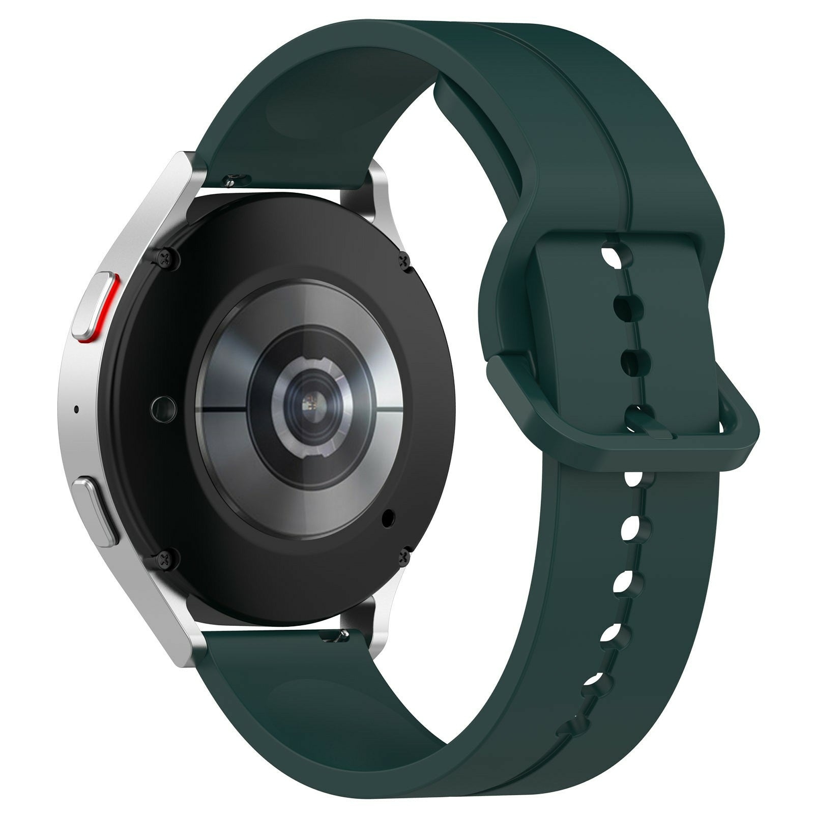 For Samsung Galaxy Watch6 Classic 43mm / 47mm Silicone Watch Strap 20mm Adjustable Wrist Band - Midnight Green