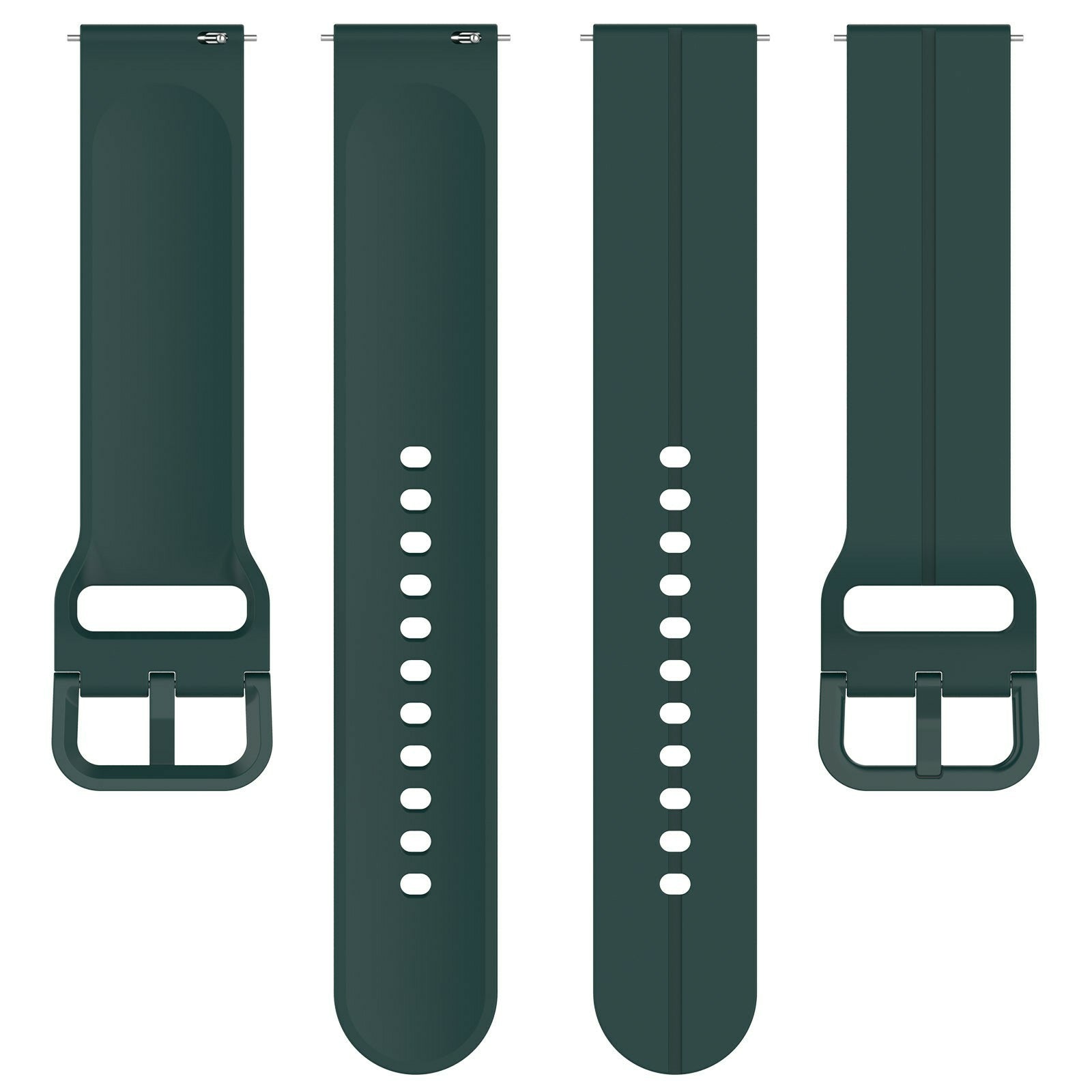 For Samsung Galaxy Watch6 Classic 43mm / 47mm Silicone Watch Strap 20mm Adjustable Wrist Band - Midnight Green