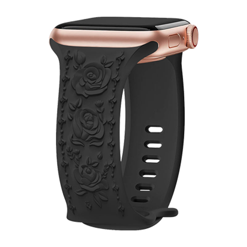 Embossing Strap for Apple Watch Ultra 2 Ultra 49mm / Series 9 8 7 45mm / 6 5 4 SE (2022) SE (2023) SE 44mm / 3 2 1 42mm Silicone Band - White