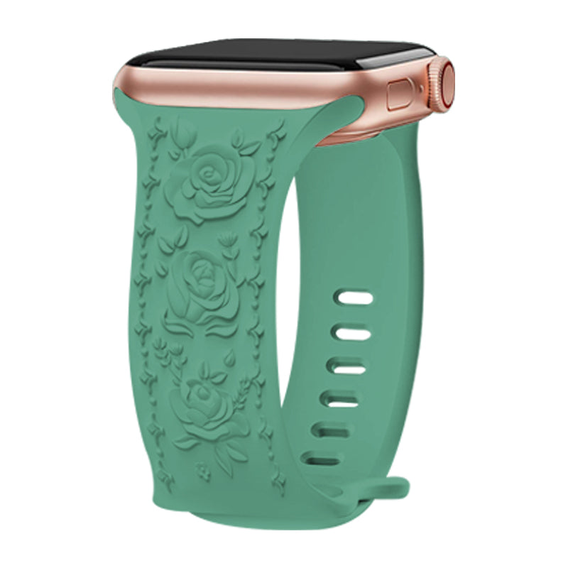 Embossing Strap for Apple Watch Ultra 2 Ultra 49mm / Series 9 8 7 45mm / 6 5 4 SE (2022) SE (2023) SE 44mm / 3 2 1 42mm Silicone Band - White