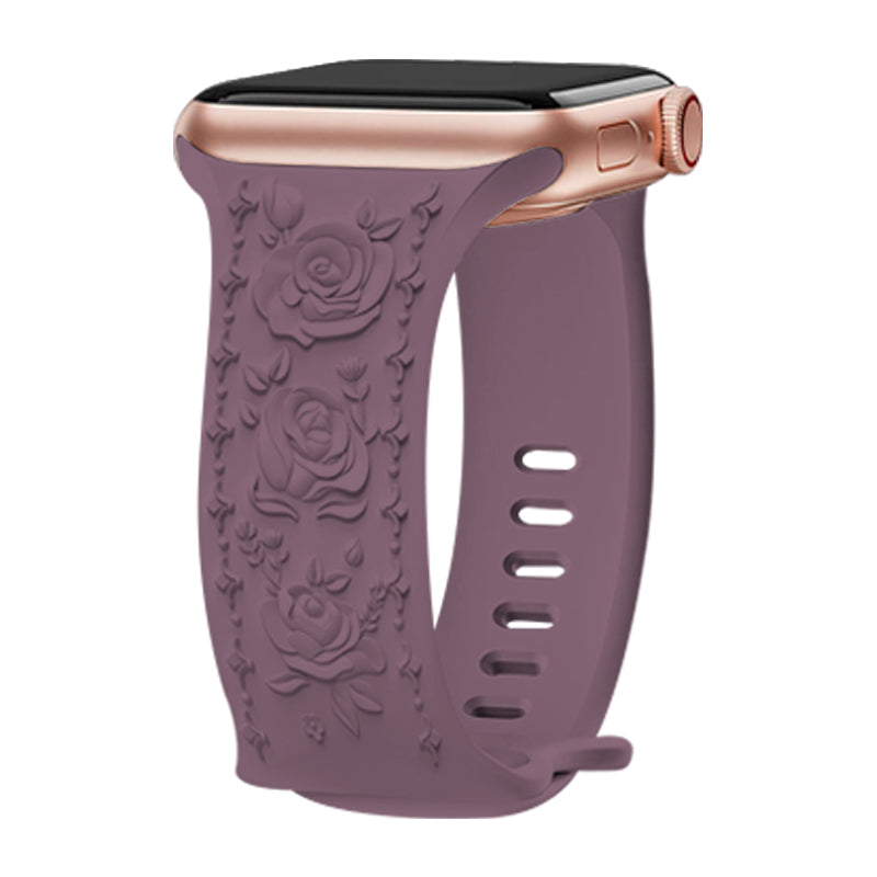 Embossing Strap for Apple Watch Ultra 2 Ultra 49mm / Series 9 8 7 45mm / 6 5 4 SE (2022) SE (2023) SE 44mm / 3 2 1 42mm Silicone Band - White