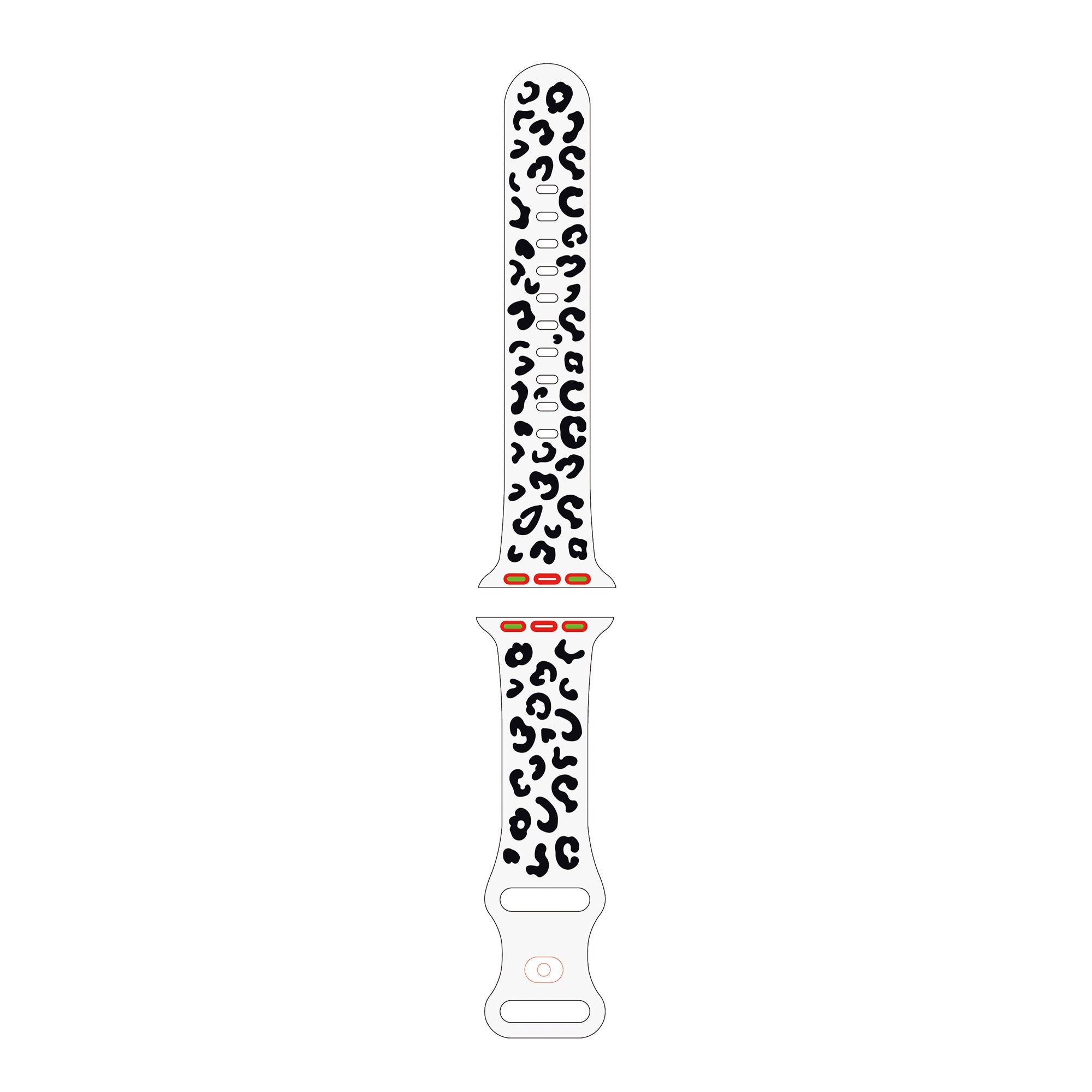 For Apple Watch Ultra 2 Ultra 49mm / Series 9 8 7 45mm / 6 5 4 SE (2022) SE (2023) SE 44mm / 3 2 1 42mm Leopard Watch Strap - White+Black