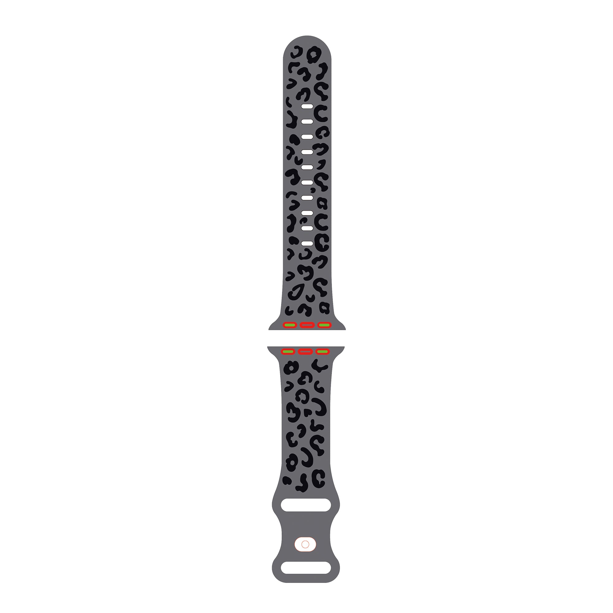 For Apple Watch Ultra 2 Ultra 49mm / Series 9 8 7 45mm / 6 5 4 SE (2022) SE (2023) SE 44mm / 3 2 1 42mm Leopard Watch Strap - White+Black