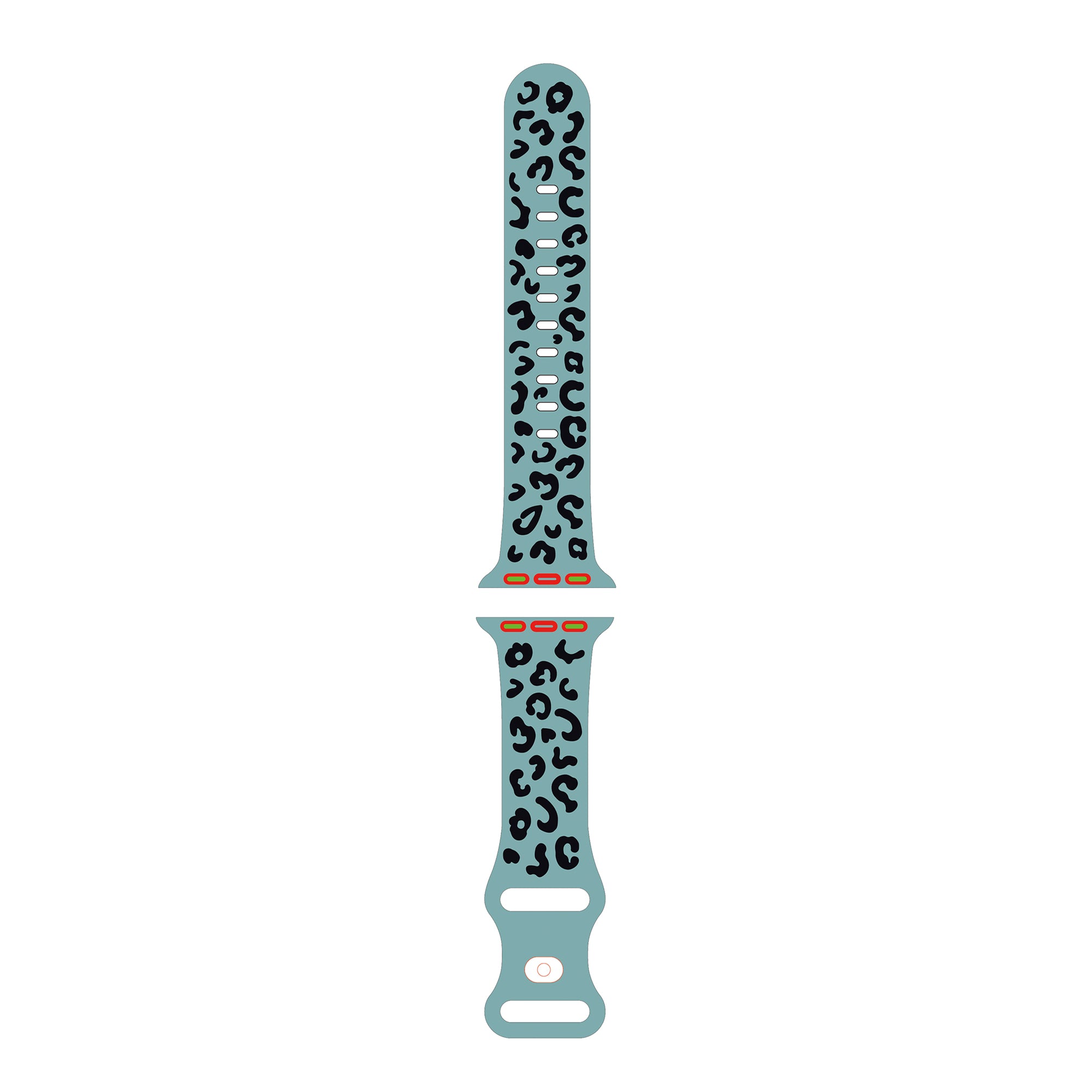 For Apple Watch Ultra 2 Ultra 49mm / Series 9 8 7 45mm / 6 5 4 SE (2022) SE (2023) SE 44mm / 3 2 1 42mm Leopard Watch Strap - White+Black