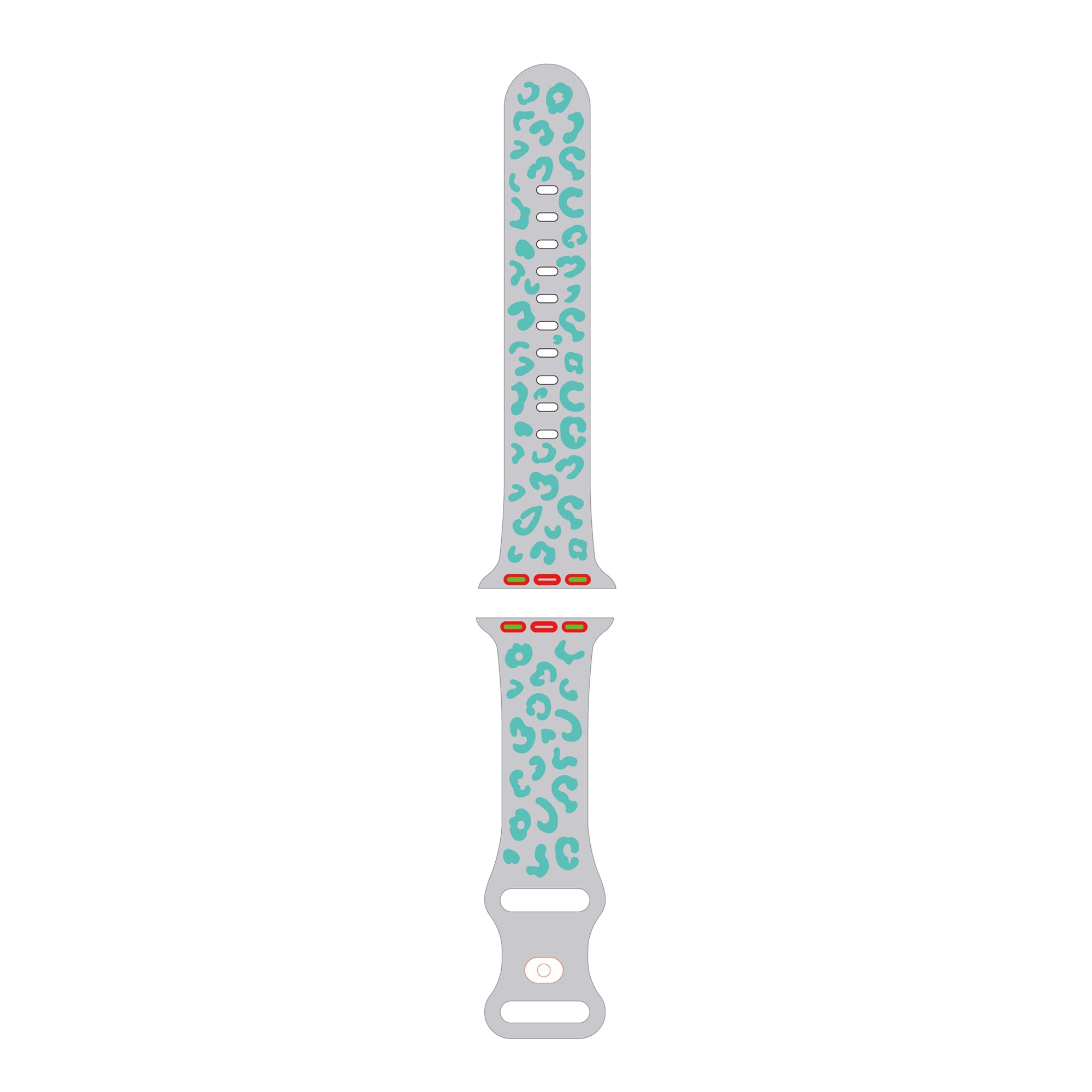 For Apple Watch Series 9 8 7 41mm / 6 5 4 SE (2022) SE (2023) SE 40mm / 3 2 1 38mm Leopard Silicone Watch Strap - White Black