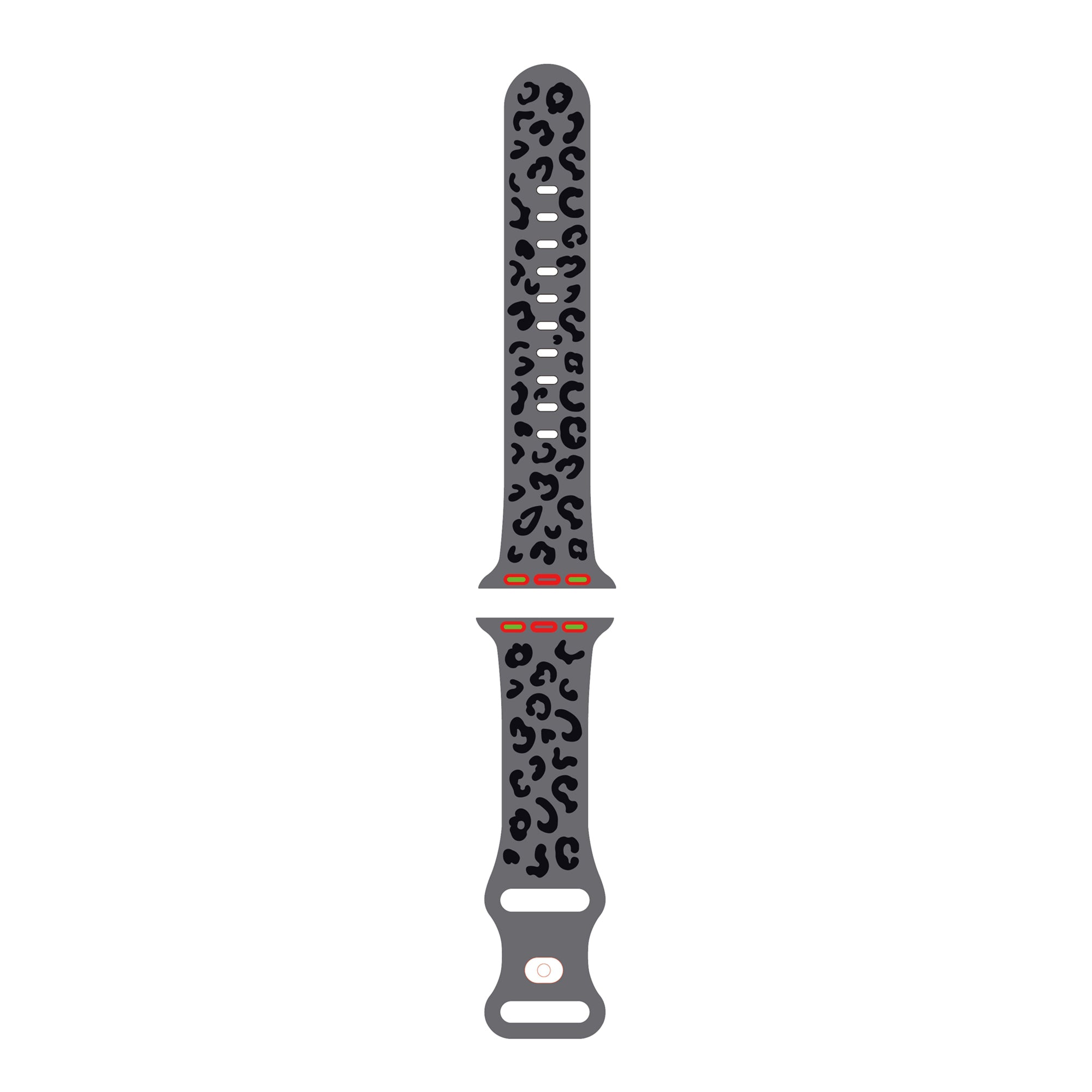 For Apple Watch Series 9 8 7 41mm / 6 5 4 SE (2022) SE (2023) SE 40mm / 3 2 1 38mm Leopard Silicone Watch Strap - White Black