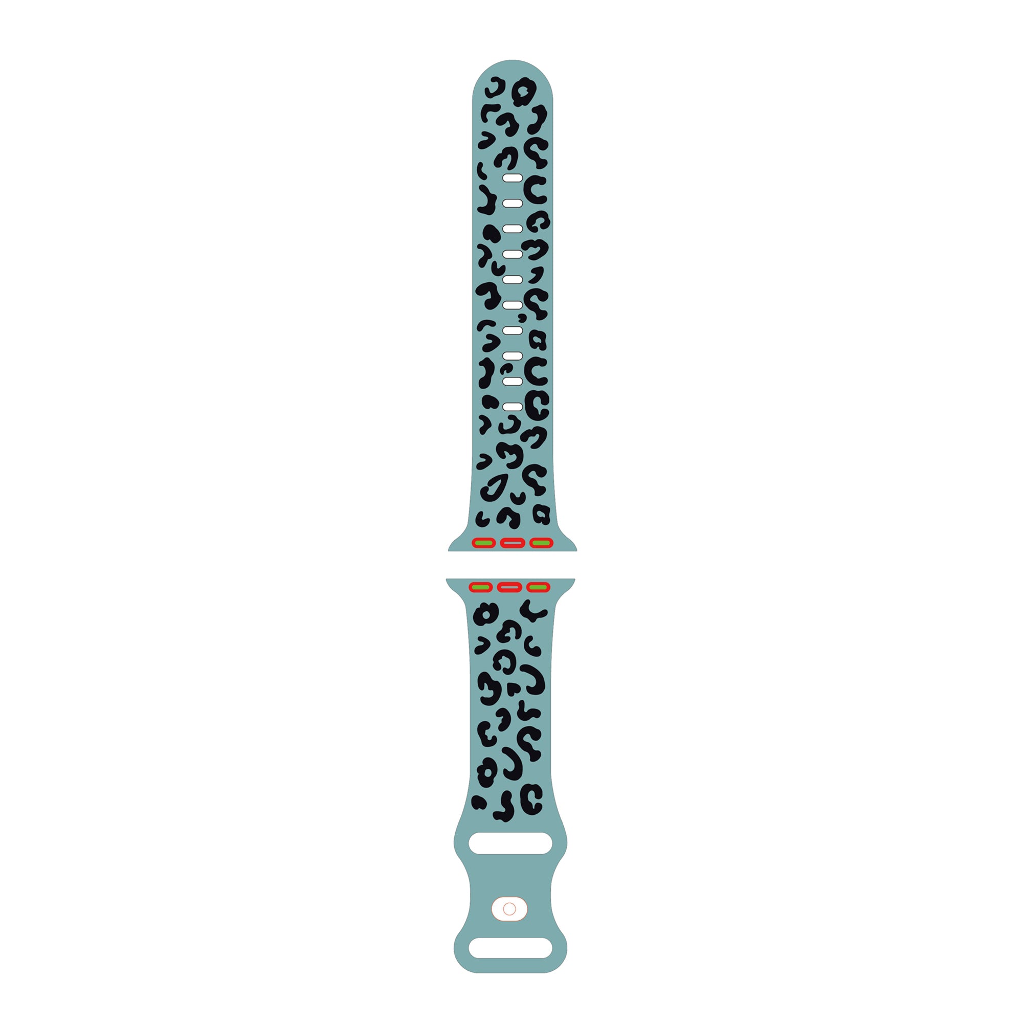 For Apple Watch Series 9 8 7 41mm / 6 5 4 SE (2022) SE (2023) SE 40mm / 3 2 1 38mm Leopard Silicone Watch Strap - White Black