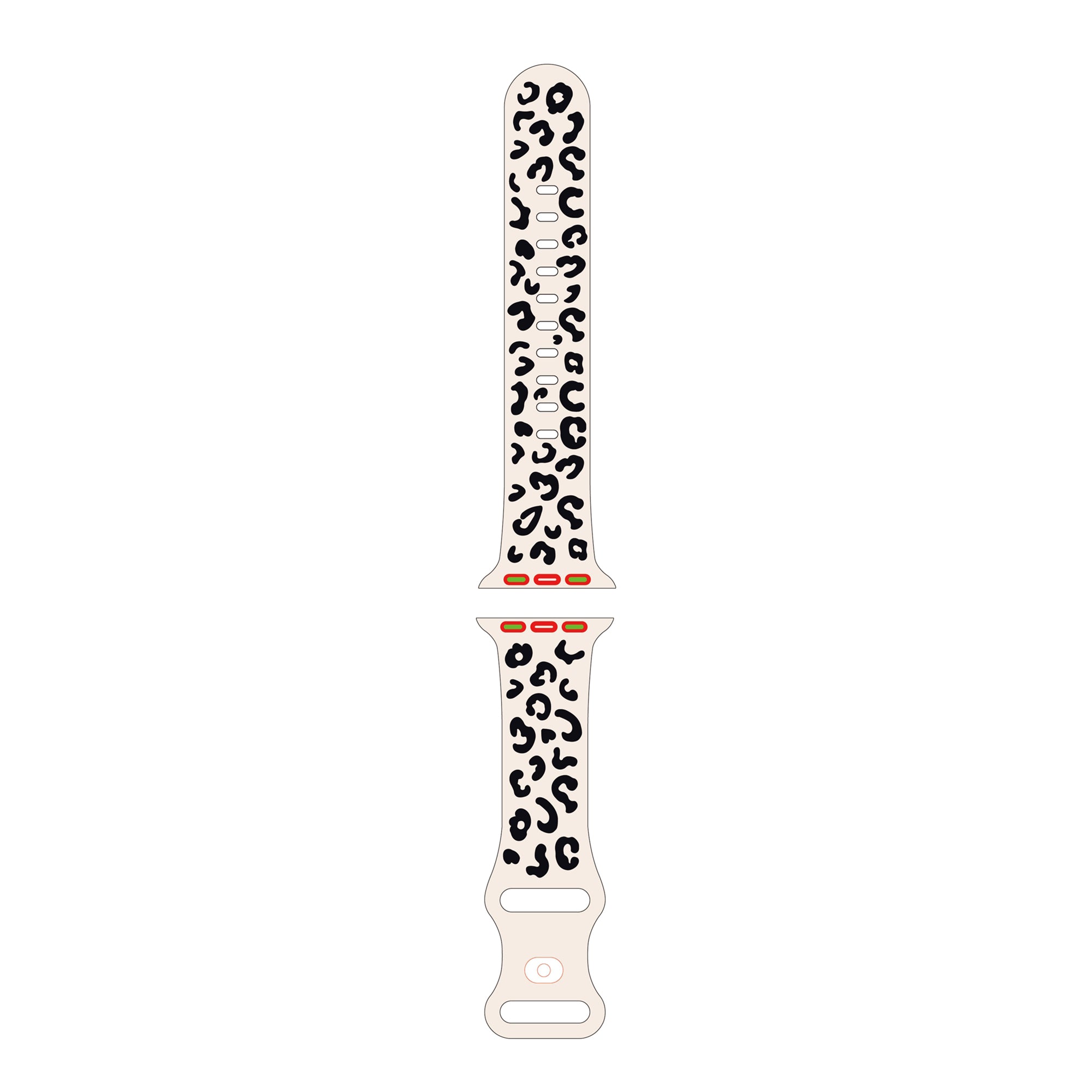 For Apple Watch Series 9 8 7 41mm / 6 5 4 SE (2022) SE (2023) SE 40mm / 3 2 1 38mm Leopard Silicone Watch Strap - White Black
