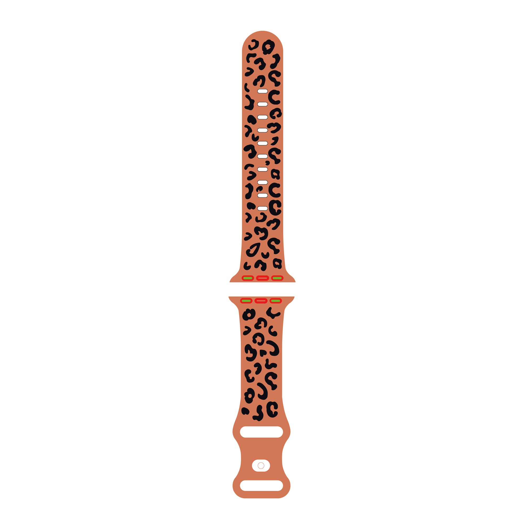 For Apple Watch Series 9 8 7 41mm / 6 5 4 SE (2022) SE (2023) SE 40mm / 3 2 1 38mm Leopard Silicone Watch Strap - White Black
