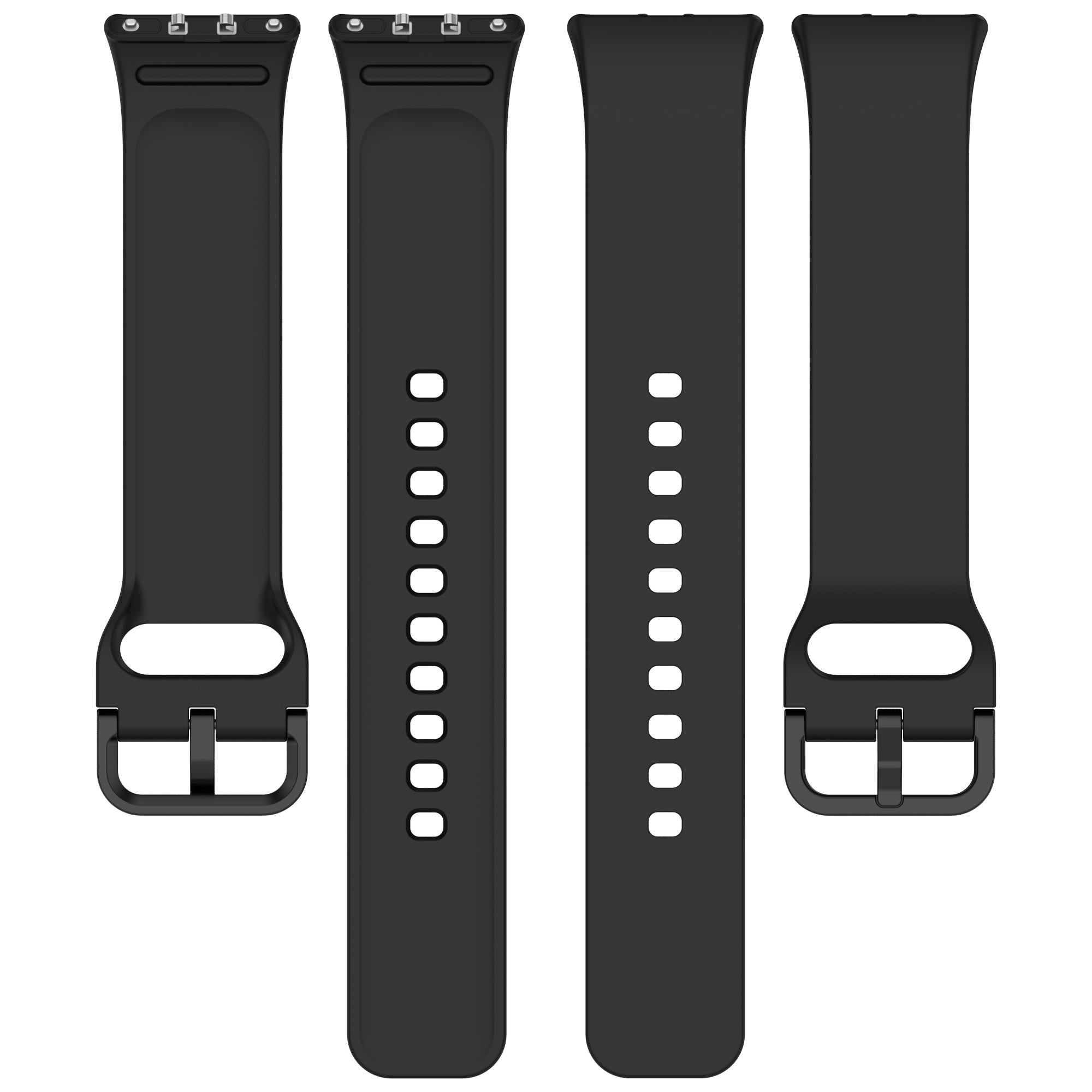 For Samsung Galaxy Fit3 (SM-R390) Watch Bracelet Soft Silicone Strap with Flat Buckle - Black