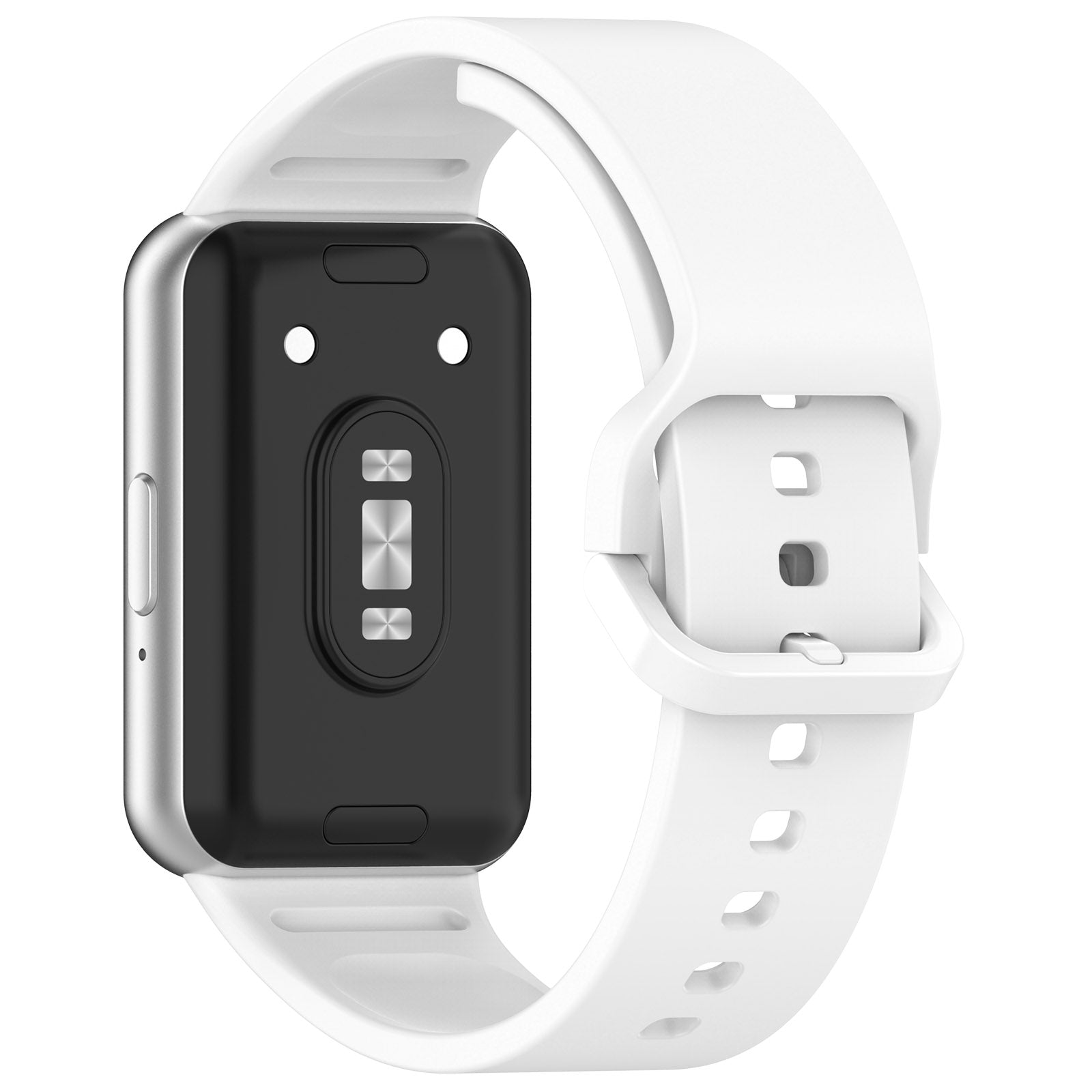 For Samsung Galaxy Fit3 (SM-R390) Watch Bracelet Soft Silicone Strap with Flat Buckle - Black