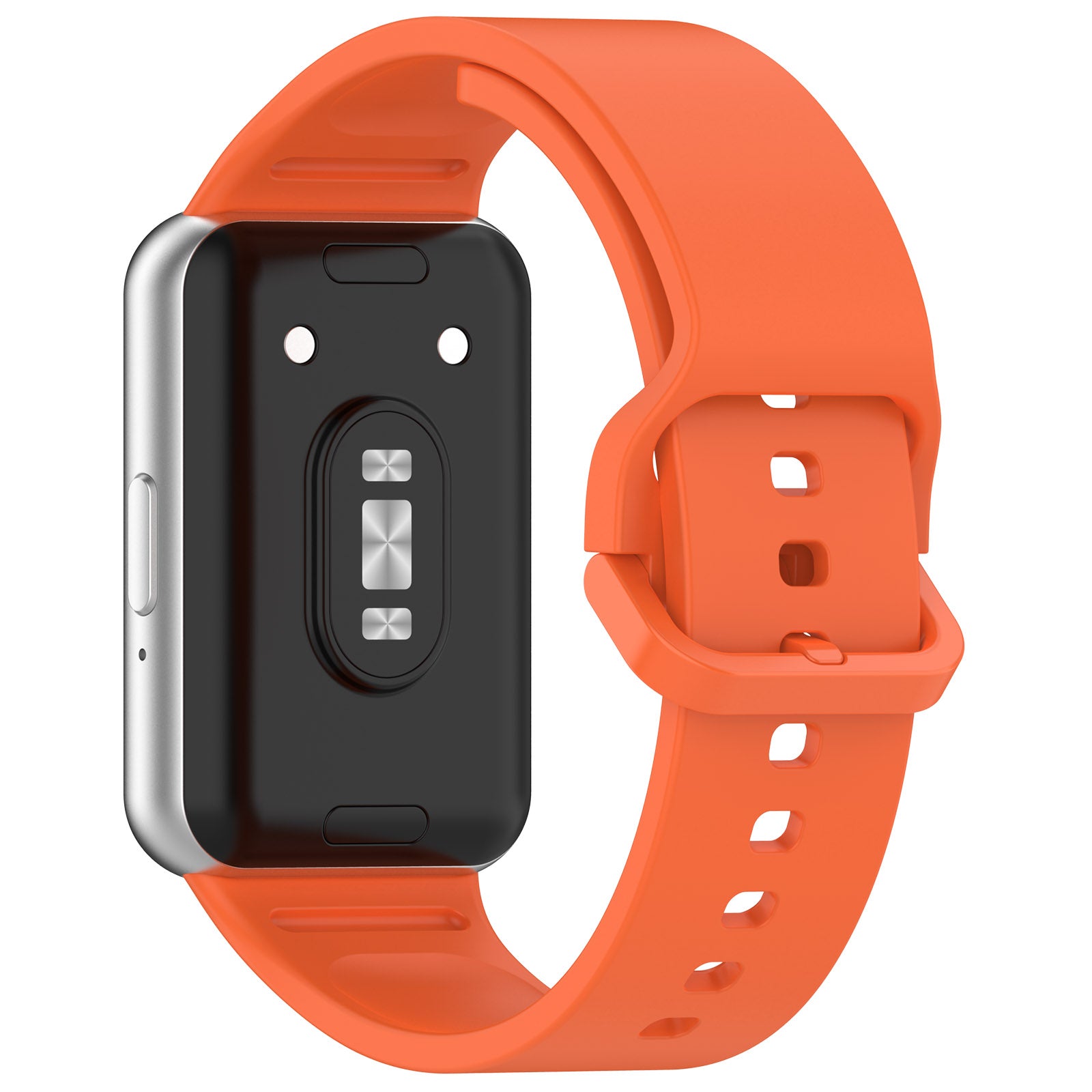 For Samsung Galaxy Fit3 (SM-R390) Watch Bracelet Soft Silicone Strap with Flat Buckle - Black