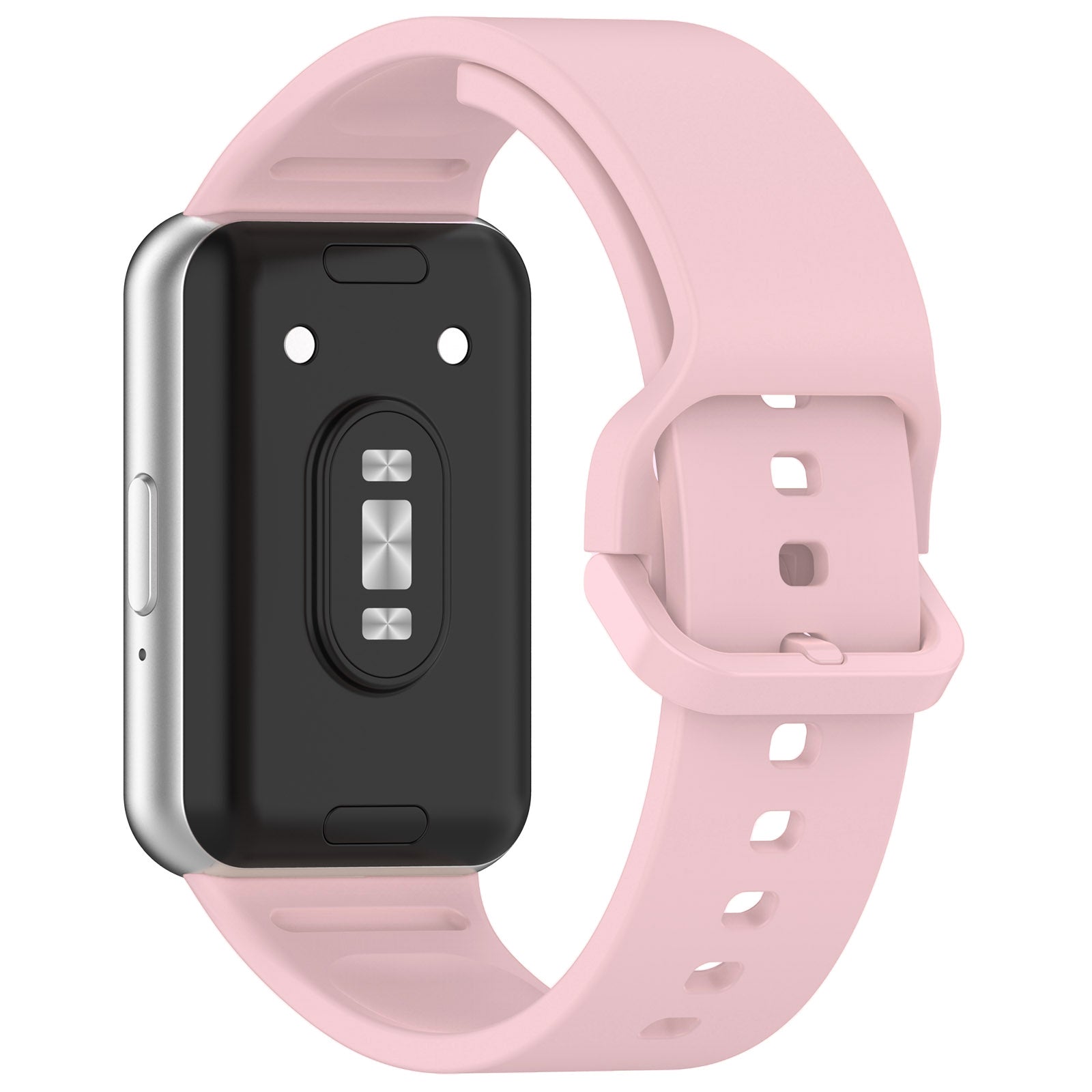 For Samsung Galaxy Fit3 (SM-R390) Watch Bracelet Soft Silicone Strap with Flat Buckle - Black