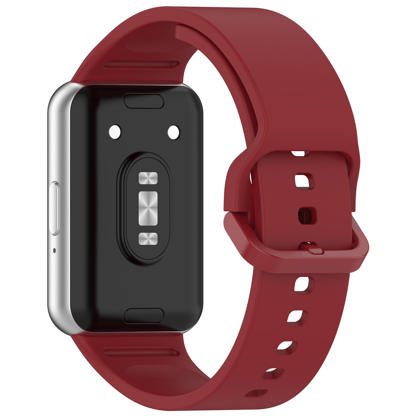 For Samsung Galaxy Fit3 (SM-R390) Watch Bracelet Soft Silicone Strap with Flat Buckle - Black