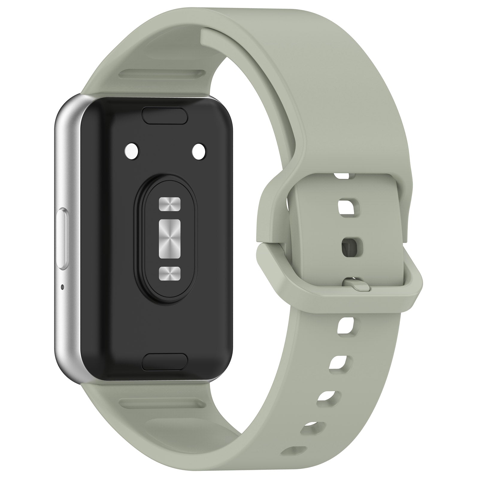For Samsung Galaxy Fit3 (SM-R390) Watch Bracelet Soft Silicone Strap with Flat Buckle - Black