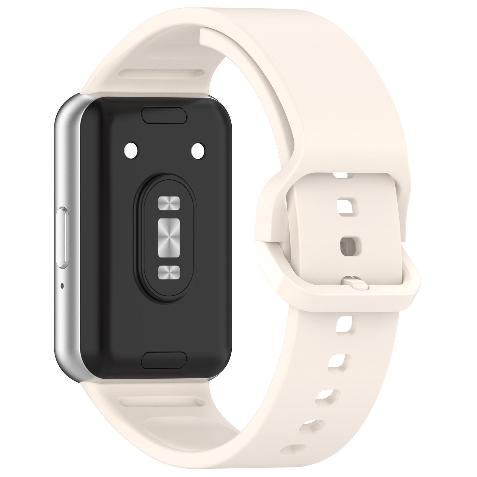 For Samsung Galaxy Fit3 (SM-R390) Watch Bracelet Soft Silicone Strap with Flat Buckle - Black
