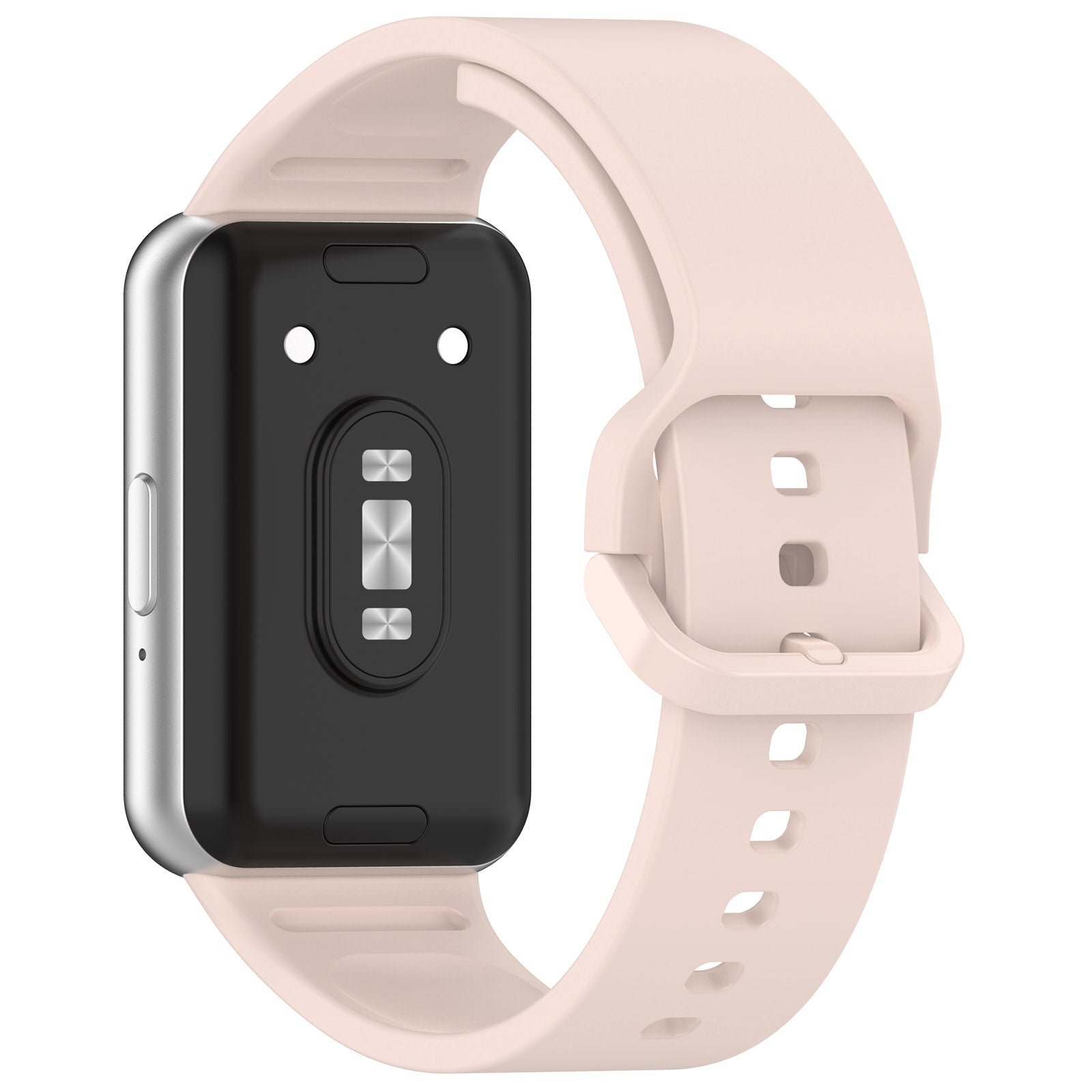 For Samsung Galaxy Fit3 (SM-R390) Watch Bracelet Soft Silicone Strap with Flat Buckle - Black