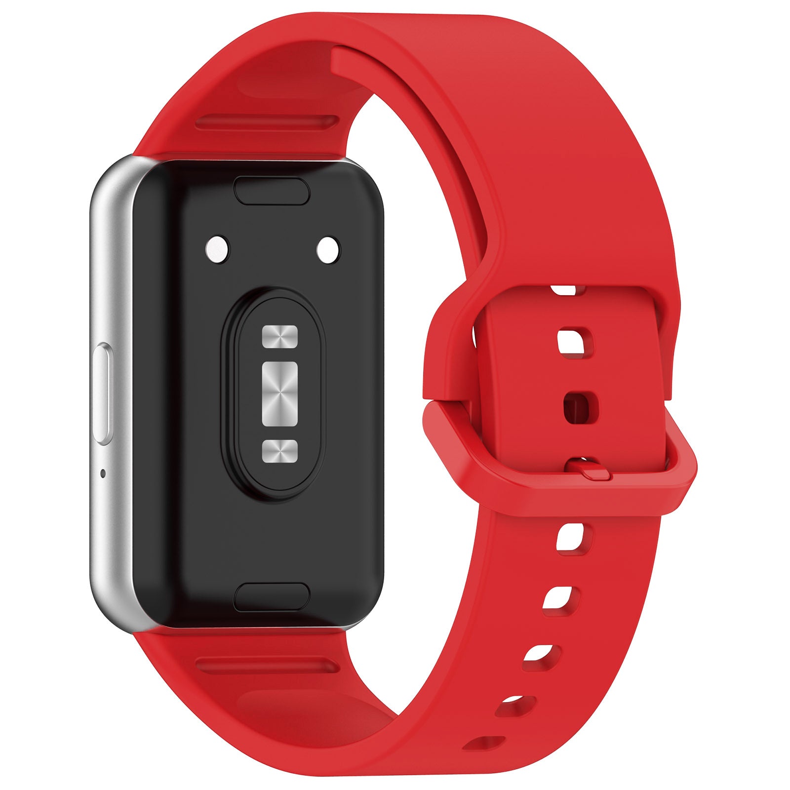 For Samsung Galaxy Fit3 (SM-R390) Watch Bracelet Soft Silicone Strap with Flat Buckle - Black