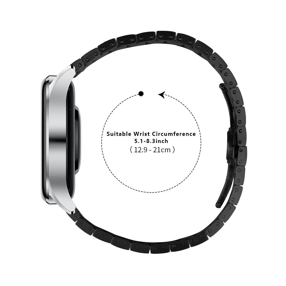 For Samsung Galaxy Watch 46mm Line Splicing Butterfly Buckle Stainless Steel Watch Strap - Black+Silver