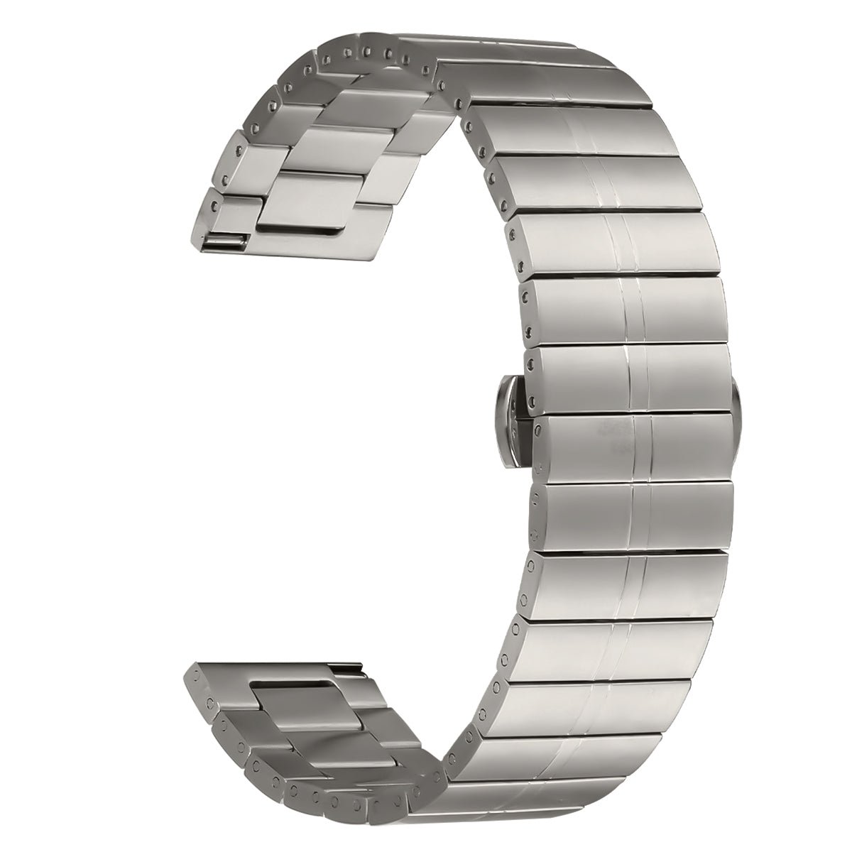 For Samsung Galaxy Watch 46mm Line Splicing Butterfly Buckle Stainless Steel Watch Strap - Black+Silver