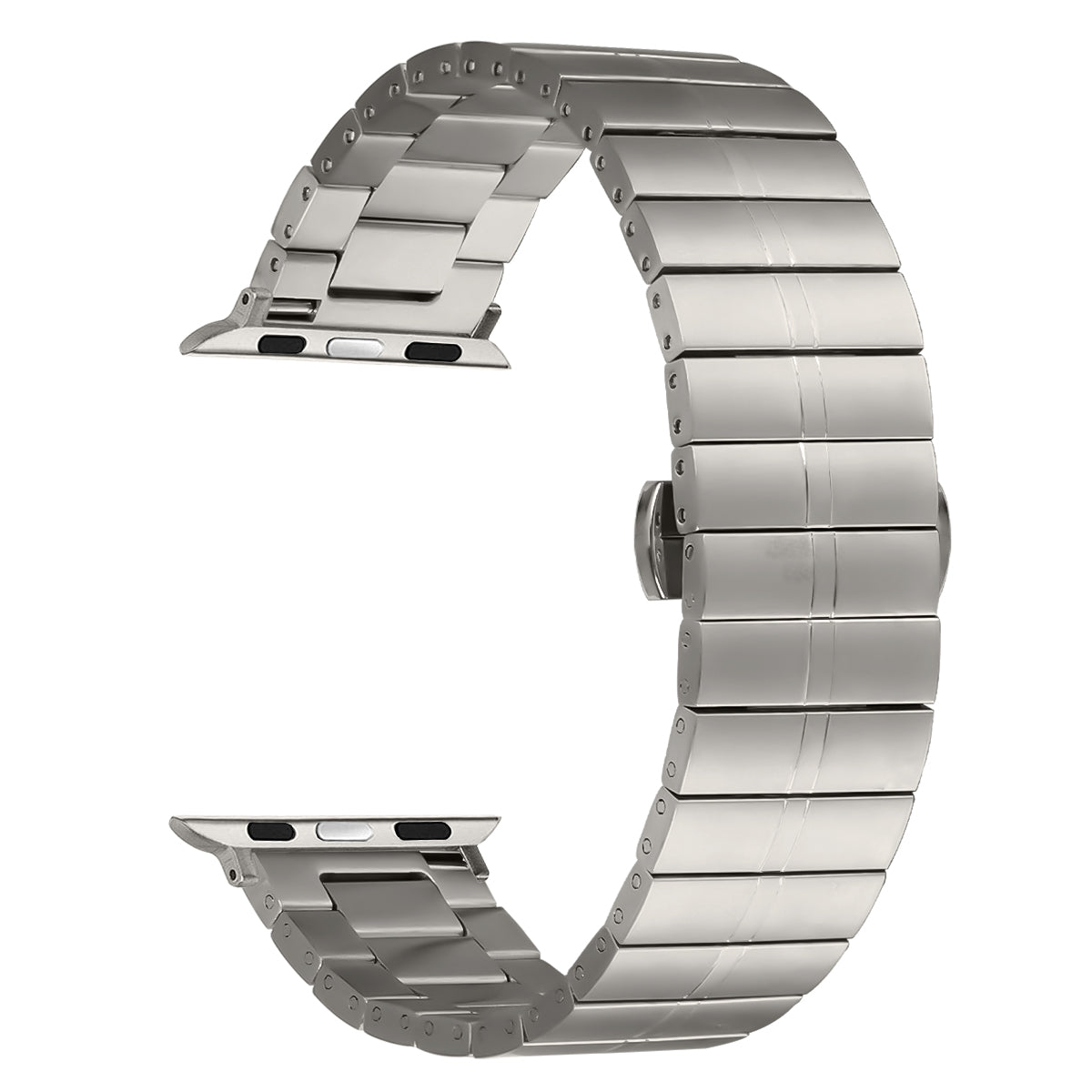 For Apple Watch Series 9 8 7 41mm / Series 6 5 4 SE (2022) SE (2023) SE 40mm / Series 3 2 1 38mm Stainless Steel Strap - Black+Silver