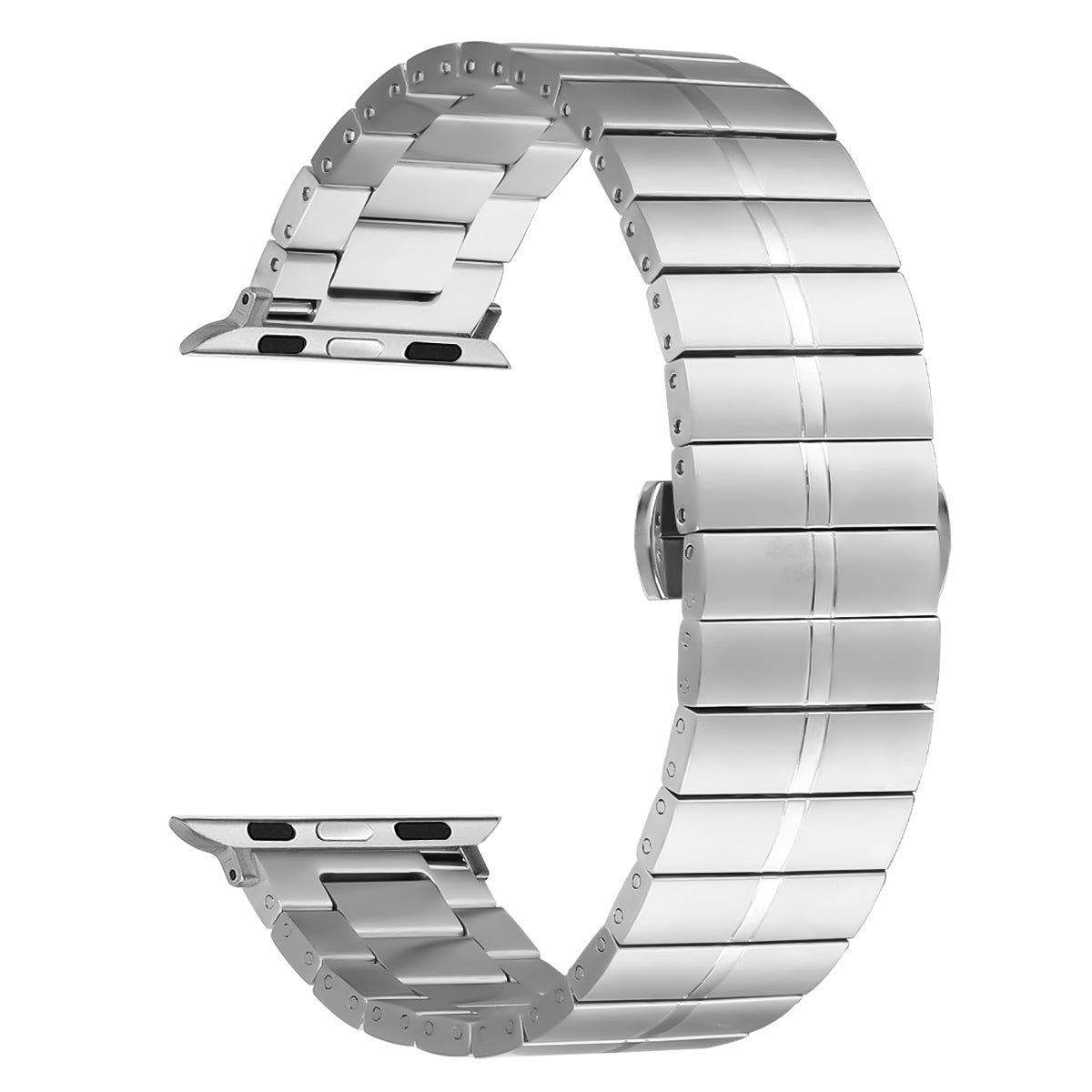 For Apple Watch Ultra / Ultra 2 49mm / Series 8 7 9 45mm / Series 6 5 4 SE SE (2022) 44mm / Series 3 2 1 42mm Silver Stainless Steel Band