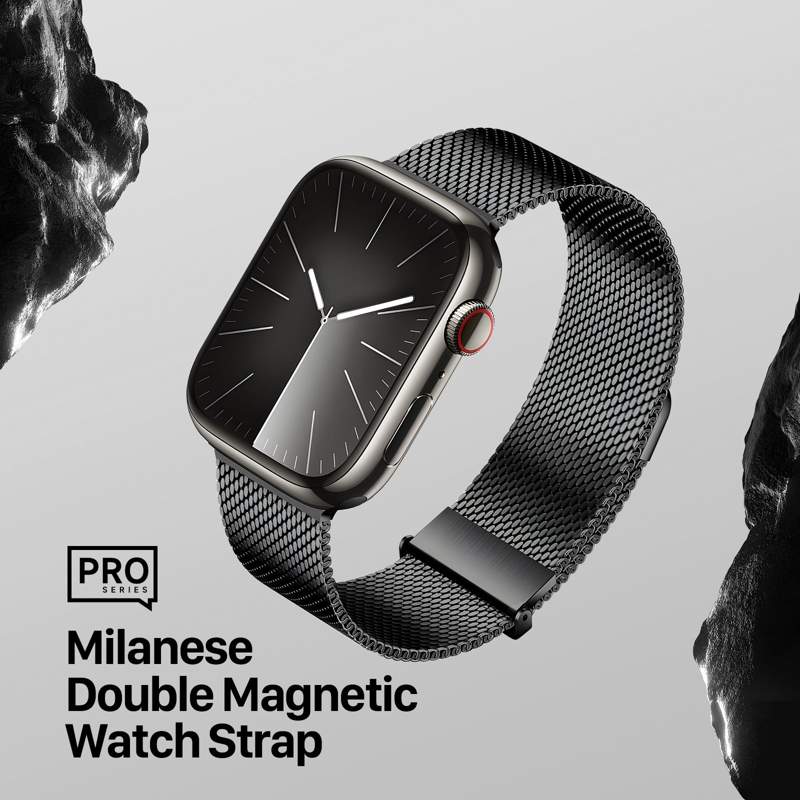 DUX DUCIS Milanese Pro Series for Apple Watch Ultra 2 Ultra 49mm / 9 8 7 45mm / SE (2023) SE (2022) SE 6 5 4 44mm / 3 2 1 42mm Metal Watch Band - Black